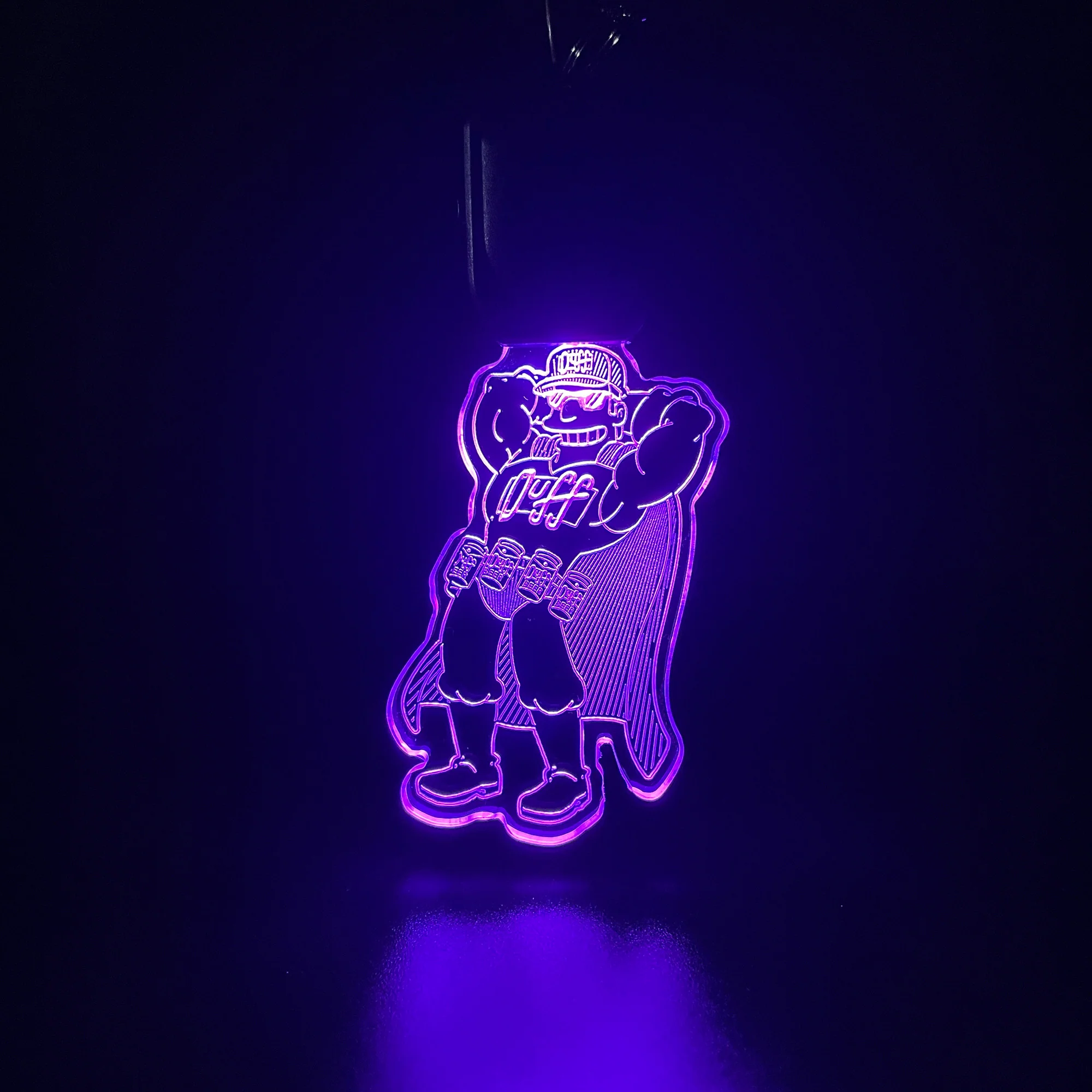 Duff Man LED Light Acrylic Keychain , Christmas Tree Ornament - Image 2