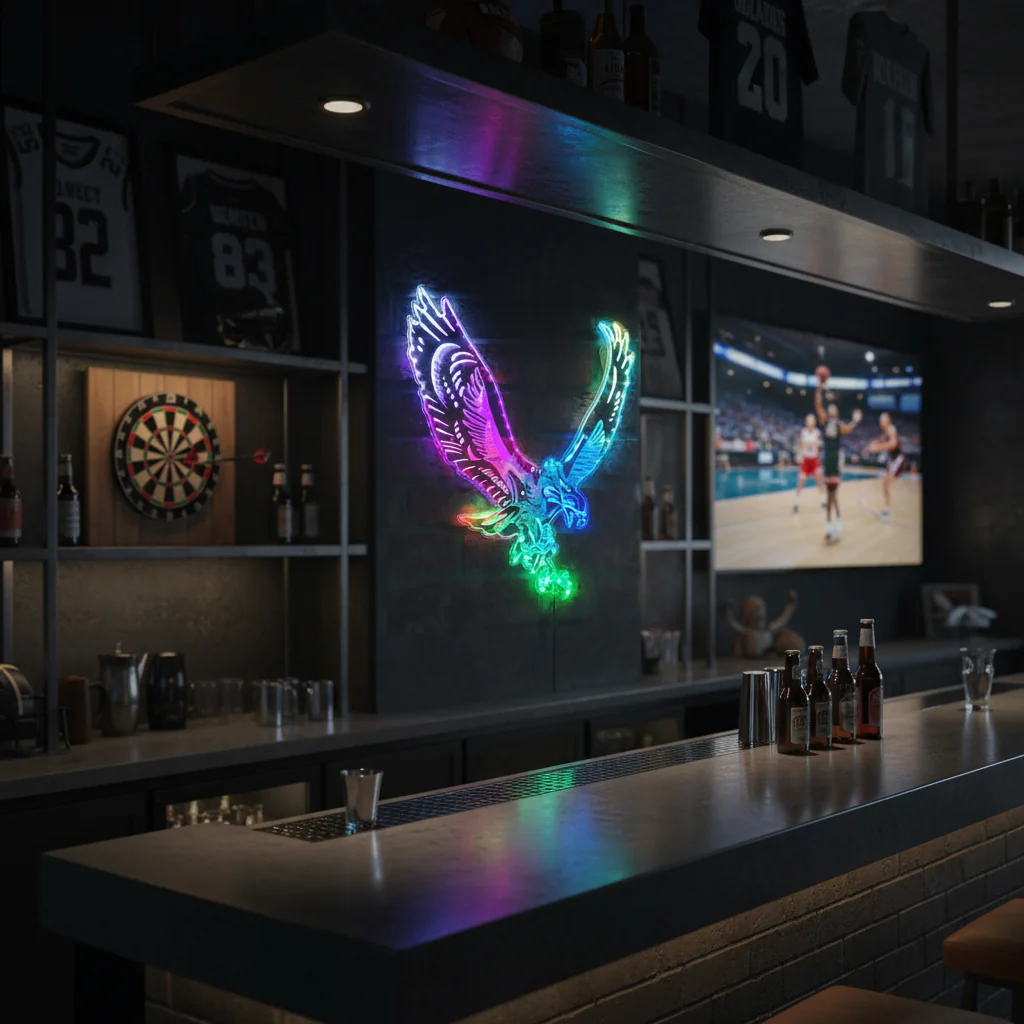 Philadelphia Eagles Neon LED Sign with Dynamic RGB Colors - Image 8