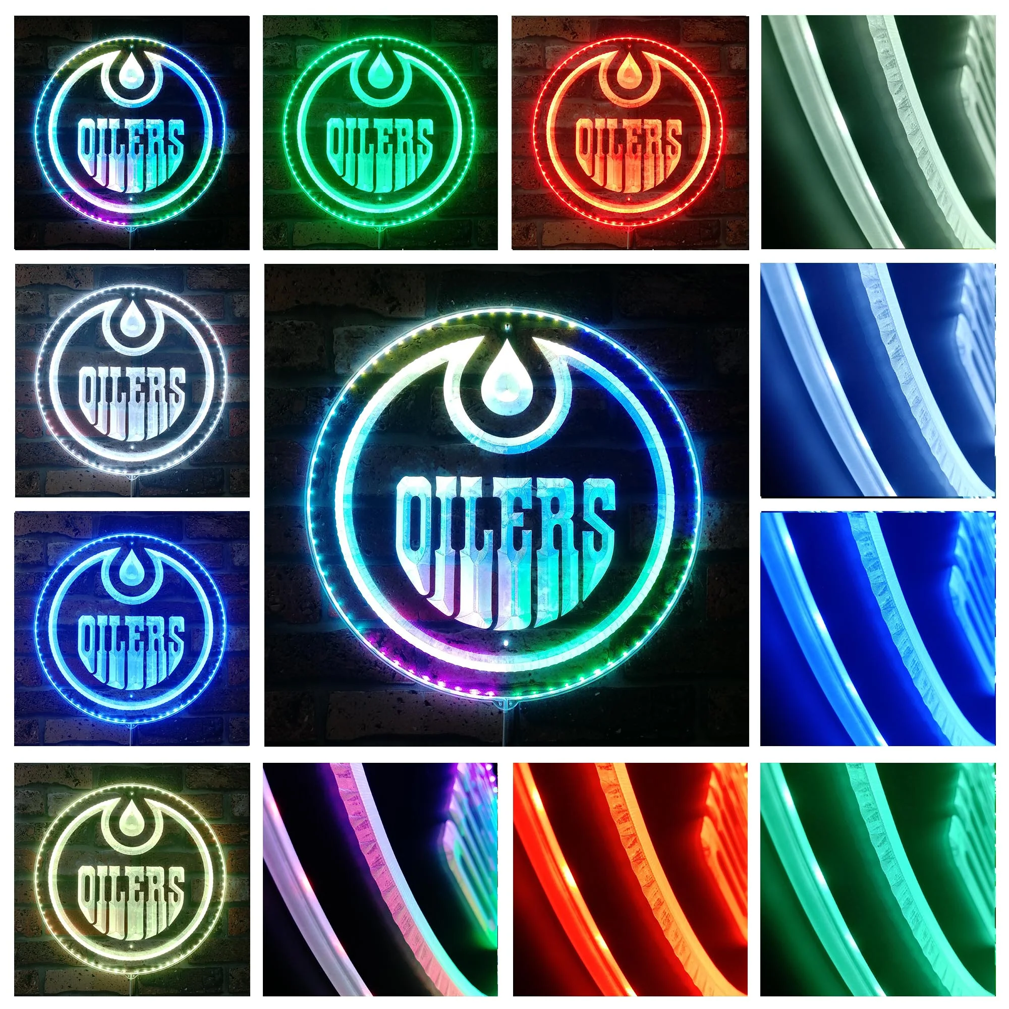 Edmonton Oilers Neon LED Sign with Dynamic RGB Colors - Image 2