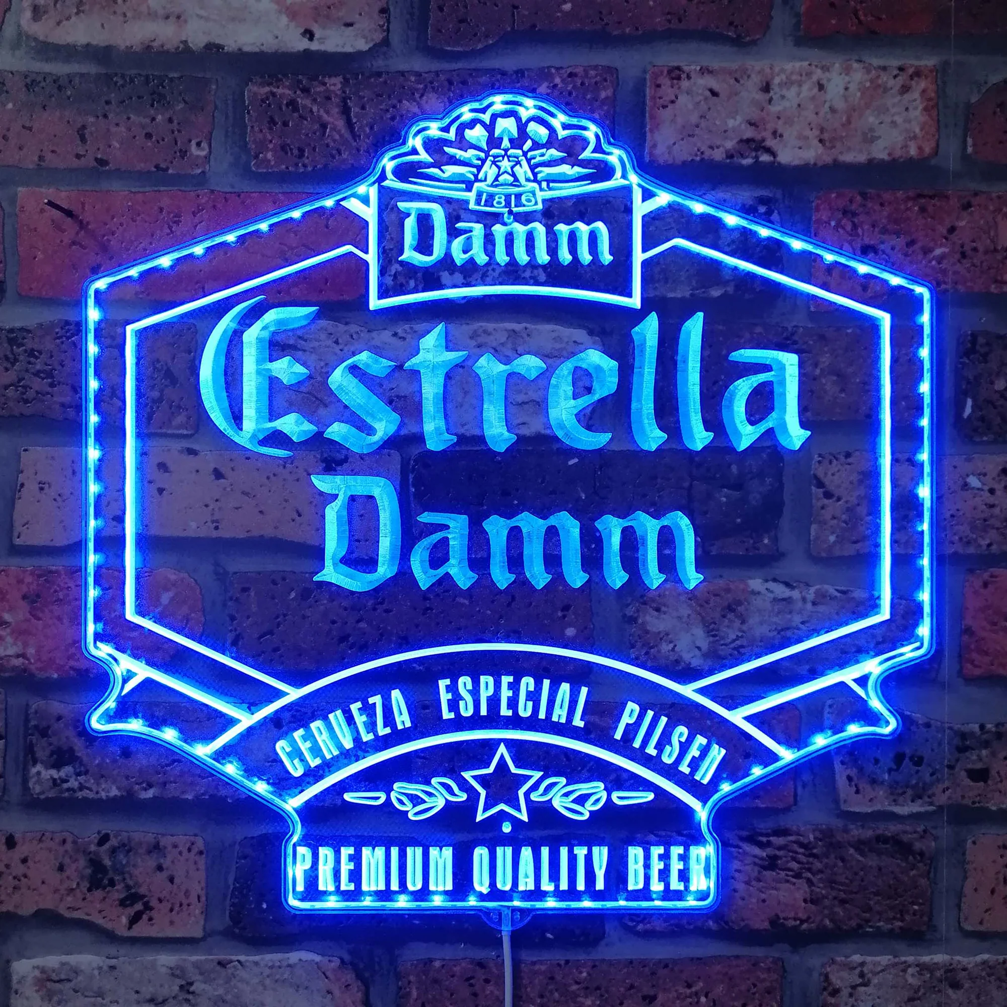 Estrella Damm Neon LED Sign with Dynamic RGB Colors - Image 4
