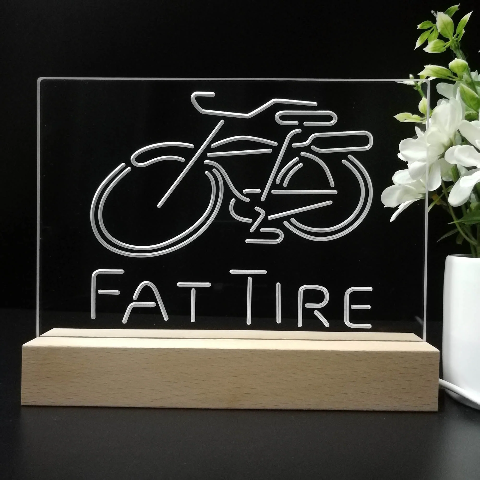 Fat Tire Club Man Cave Neon Sign Pub Bar Lamp - Image 8