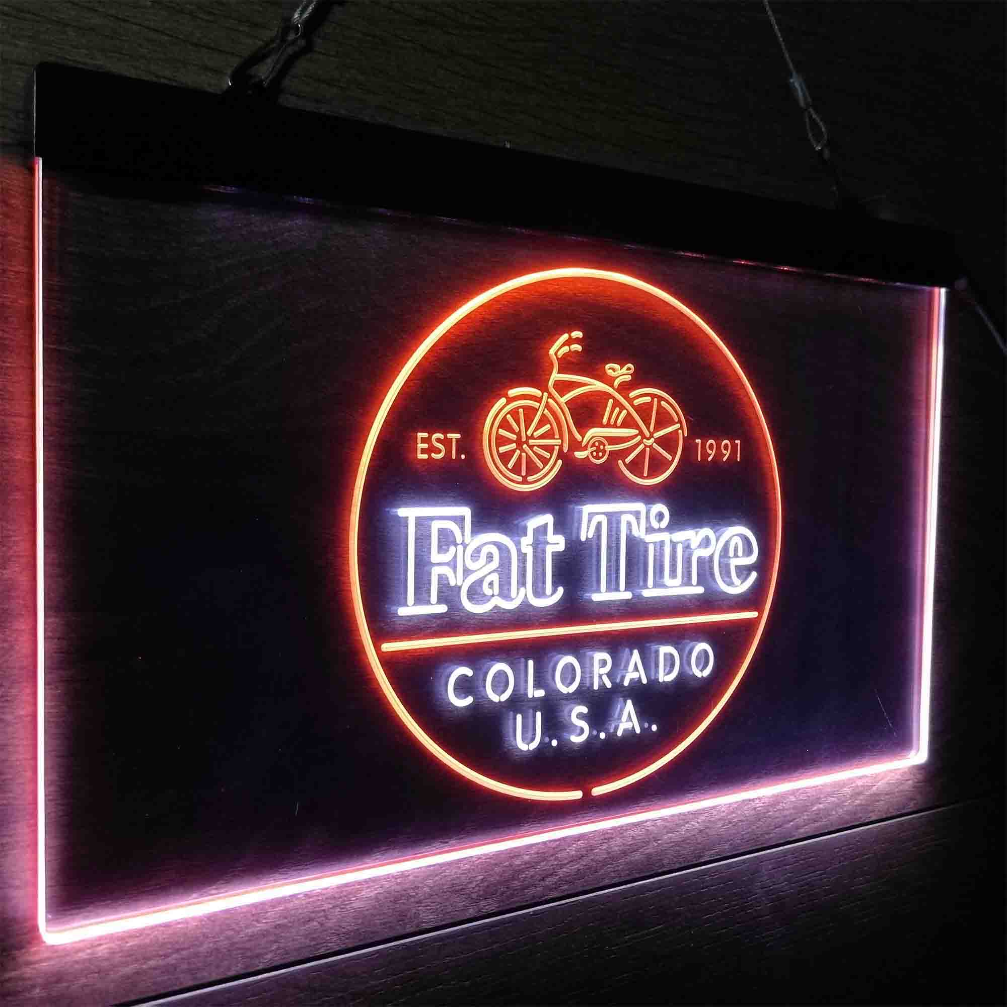 Fat Tire Est. 1991 Colorado USA Neon-Like LED Sign - Image 15