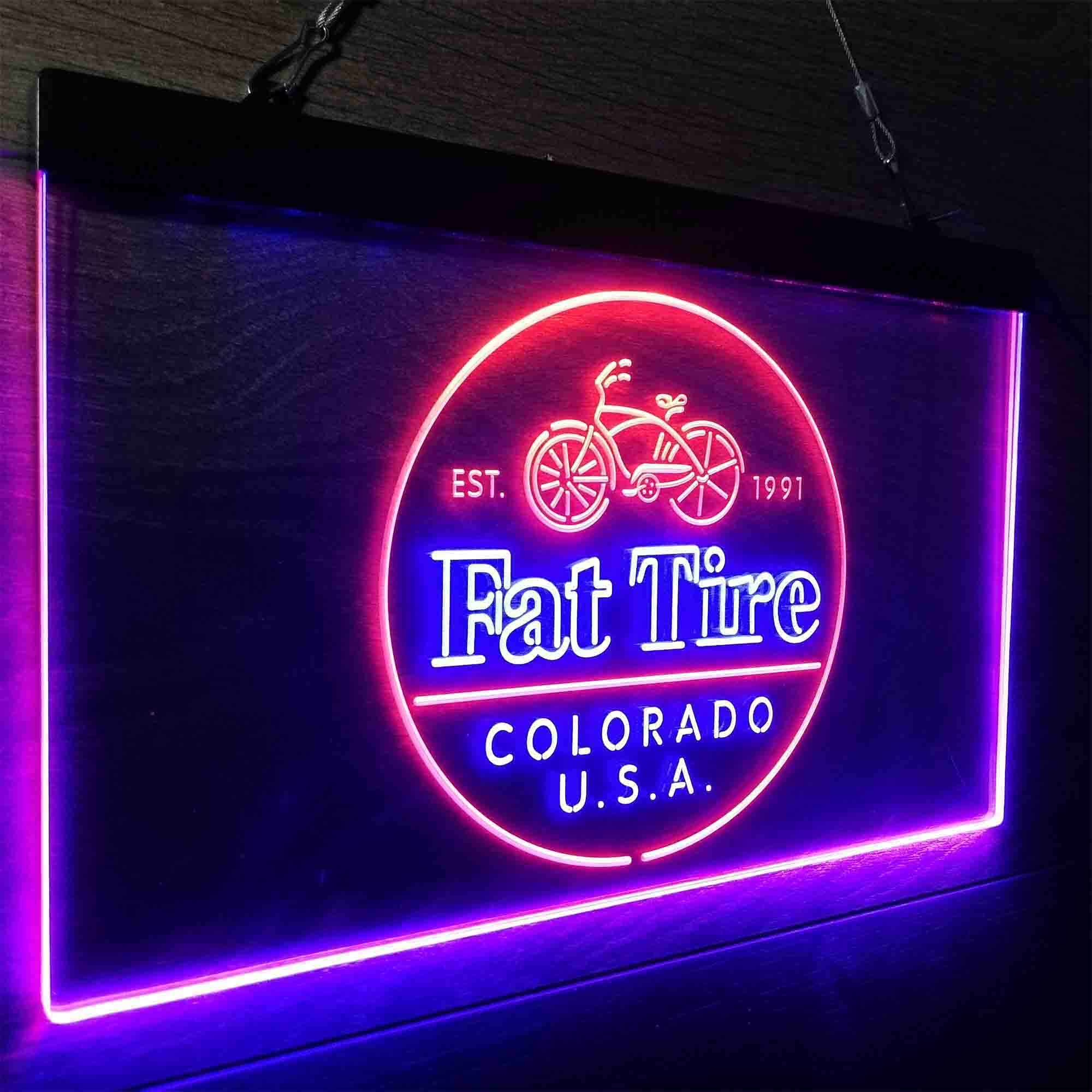 Fat Tire Est. 1991 Colorado USA Neon-Like LED Sign - Image 19