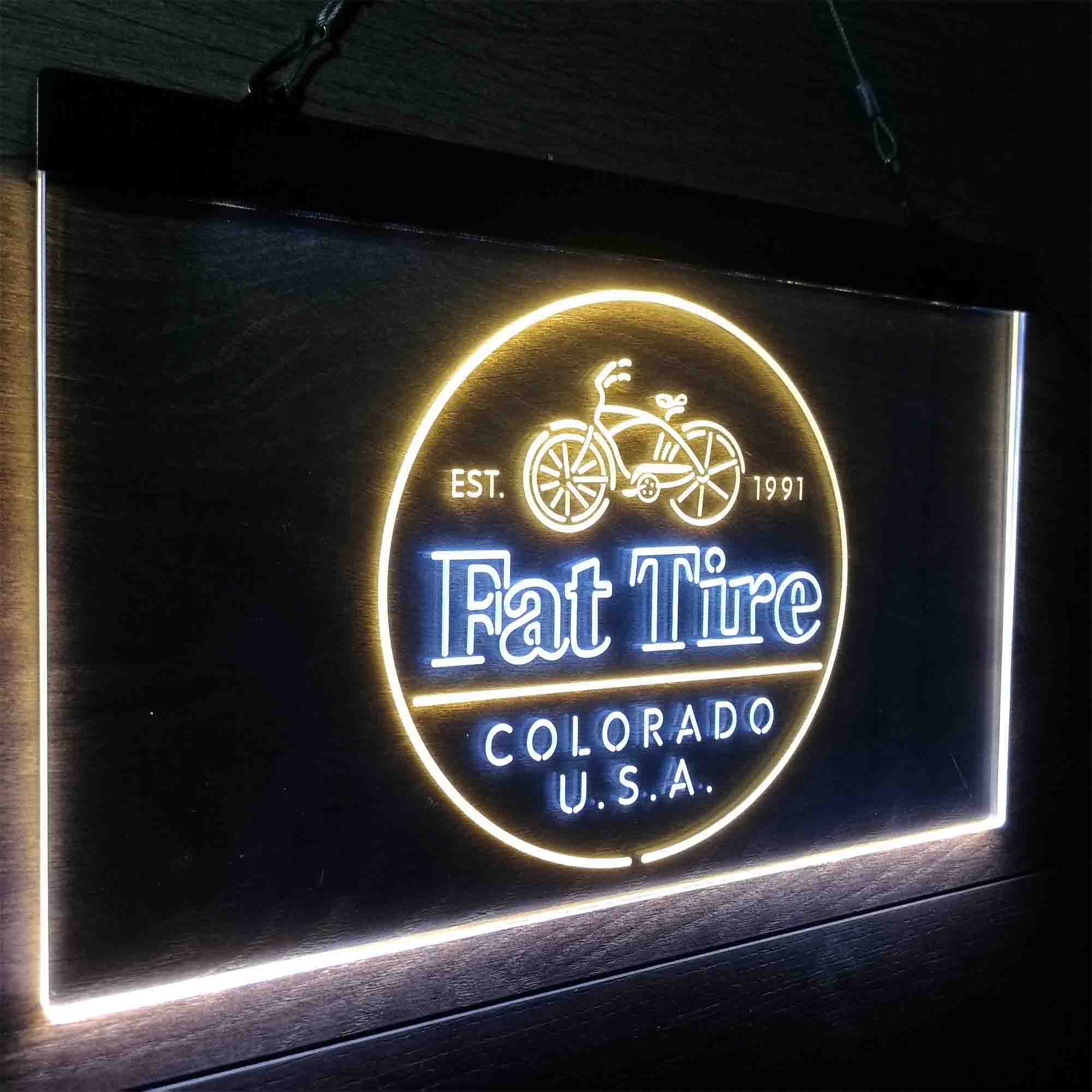 Fat Tire Est. 1991 Colorado USA Neon-Like LED Sign - Image 26