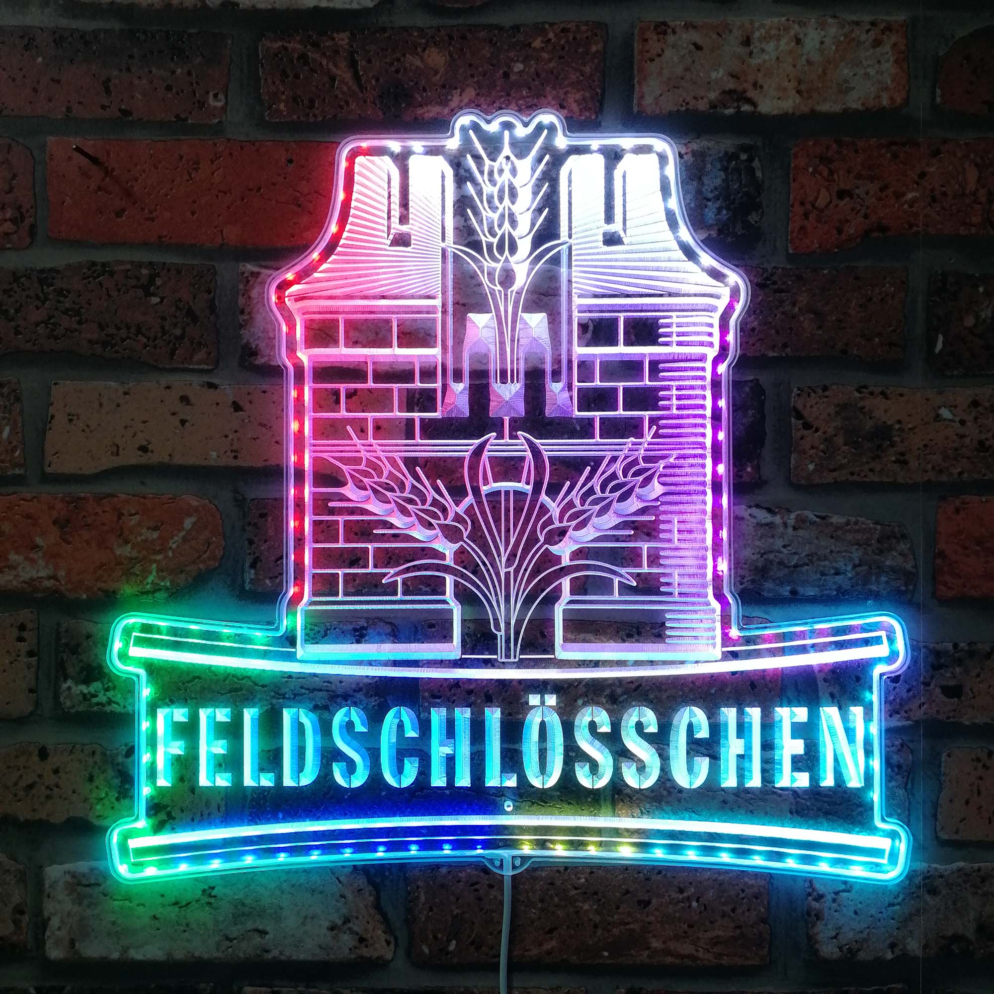 Feldschlösschen Beer Neon LED Sign with Dynamic RGB Colors