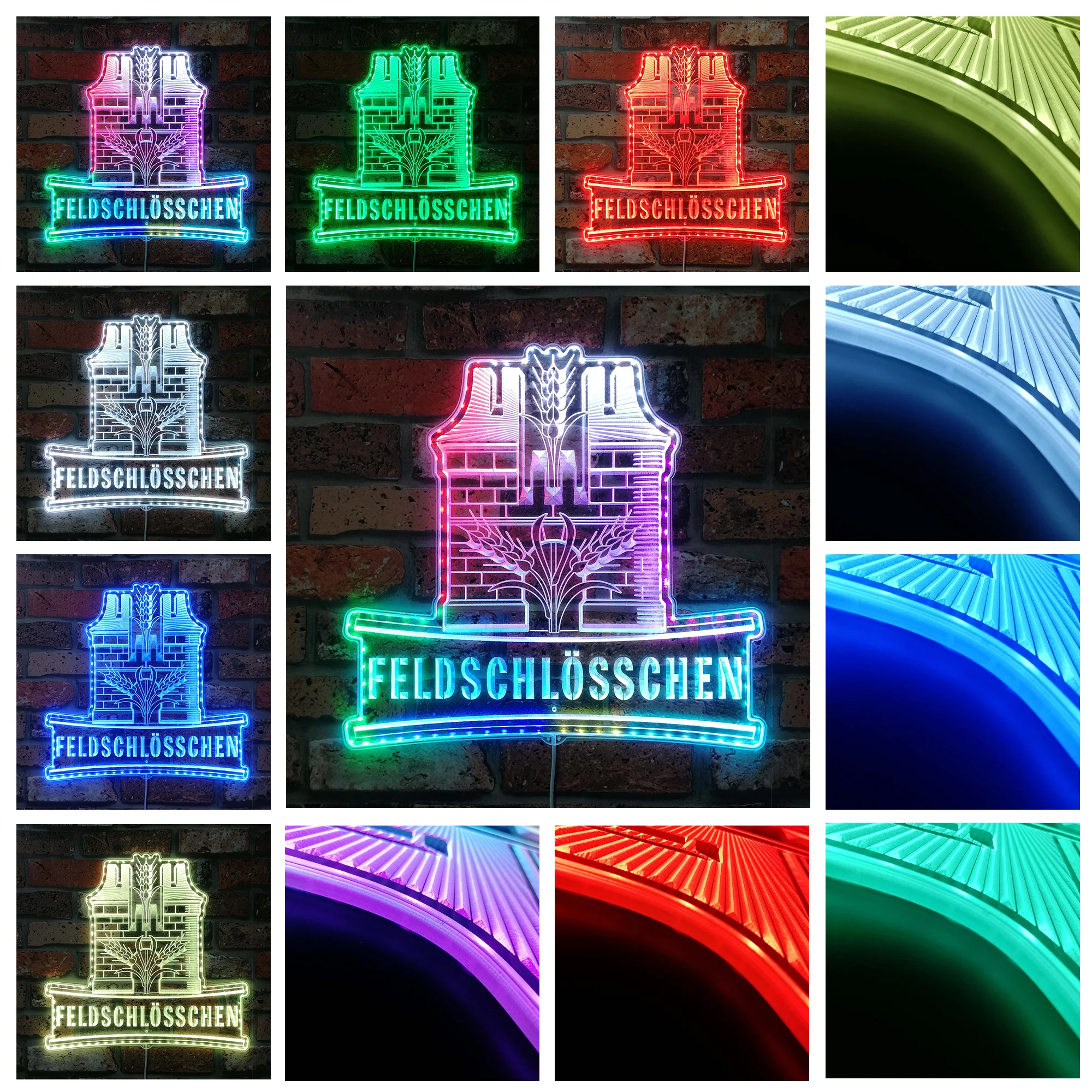 Feldschlösschen Beer Neon LED Sign with Dynamic RGB Colors - Image 2