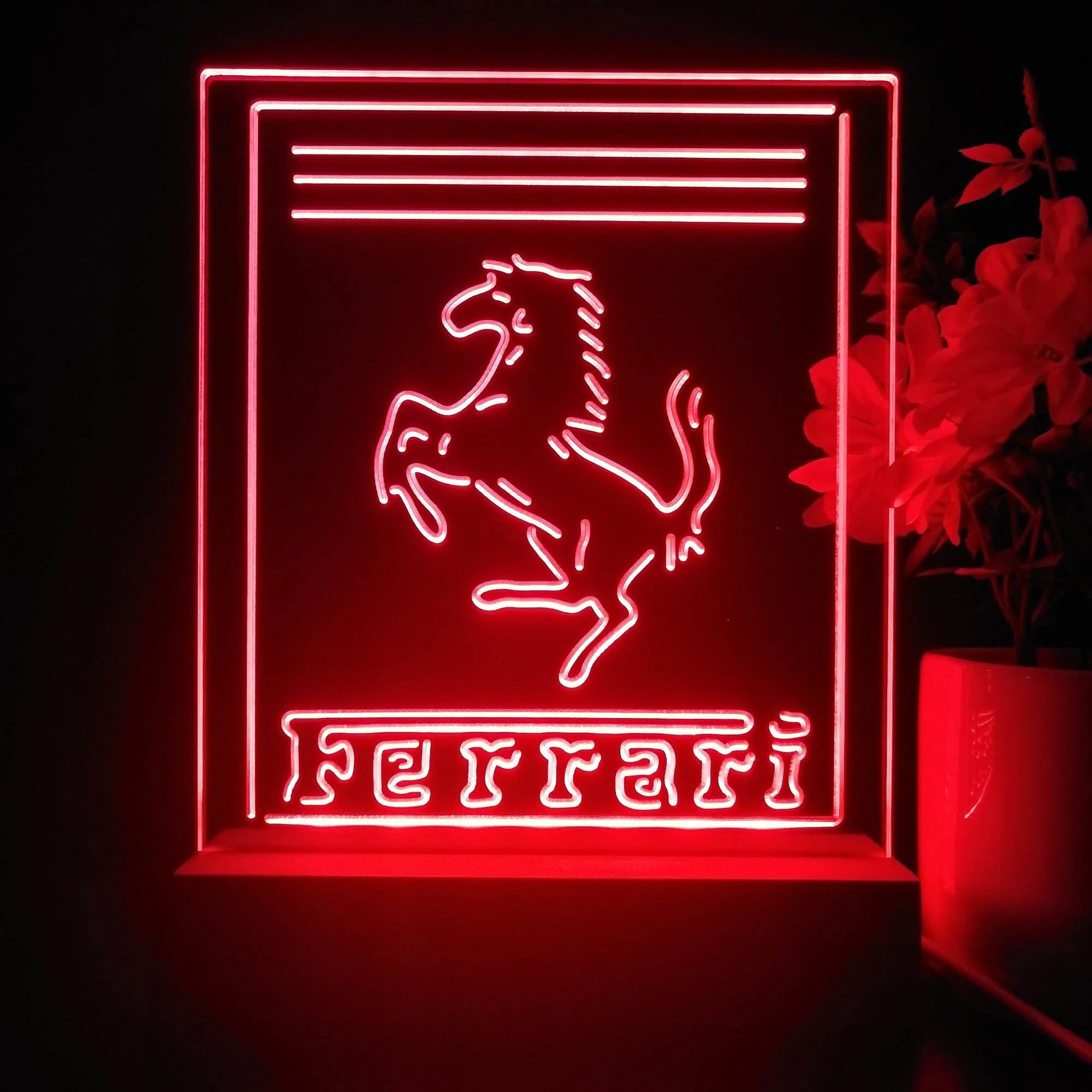 Ferraris Sports Car 3D Illusion Night Light Desk Lamp