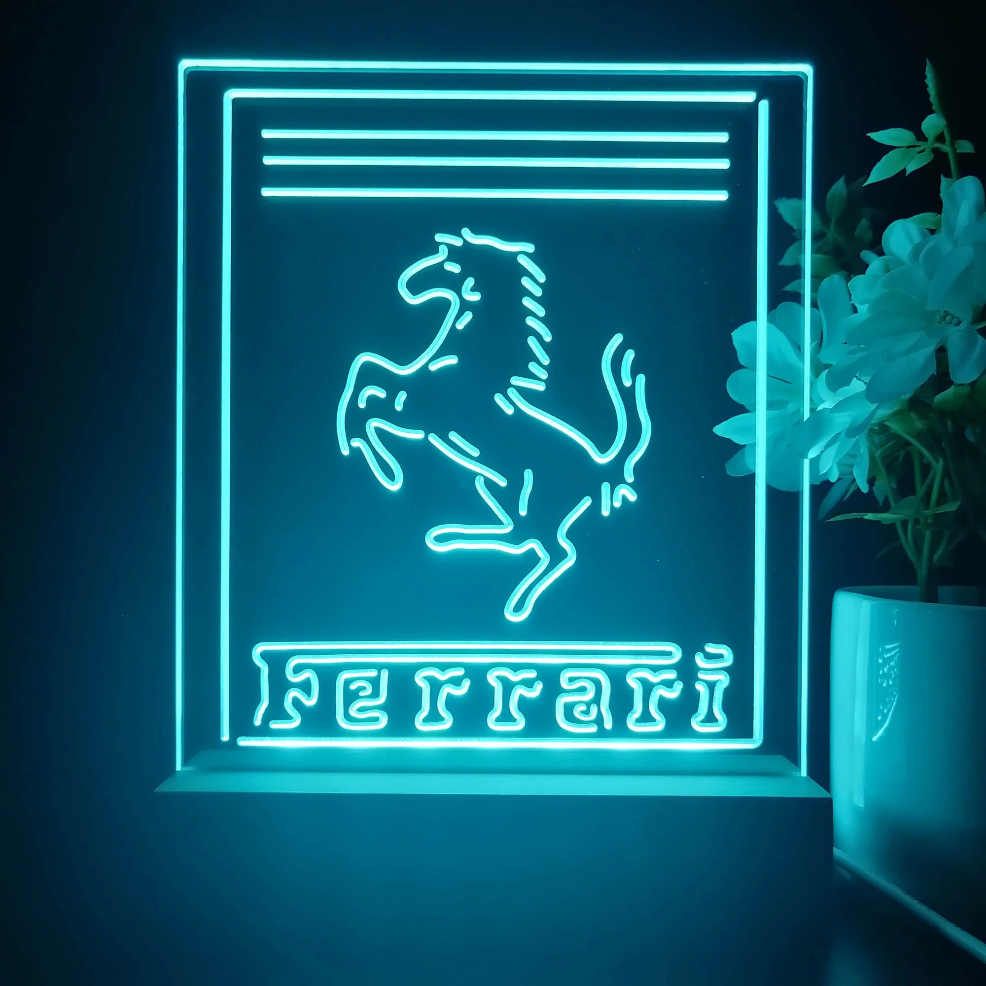Ferraris Sports Car 3D Illusion Night Light Desk Lamp - Image 4