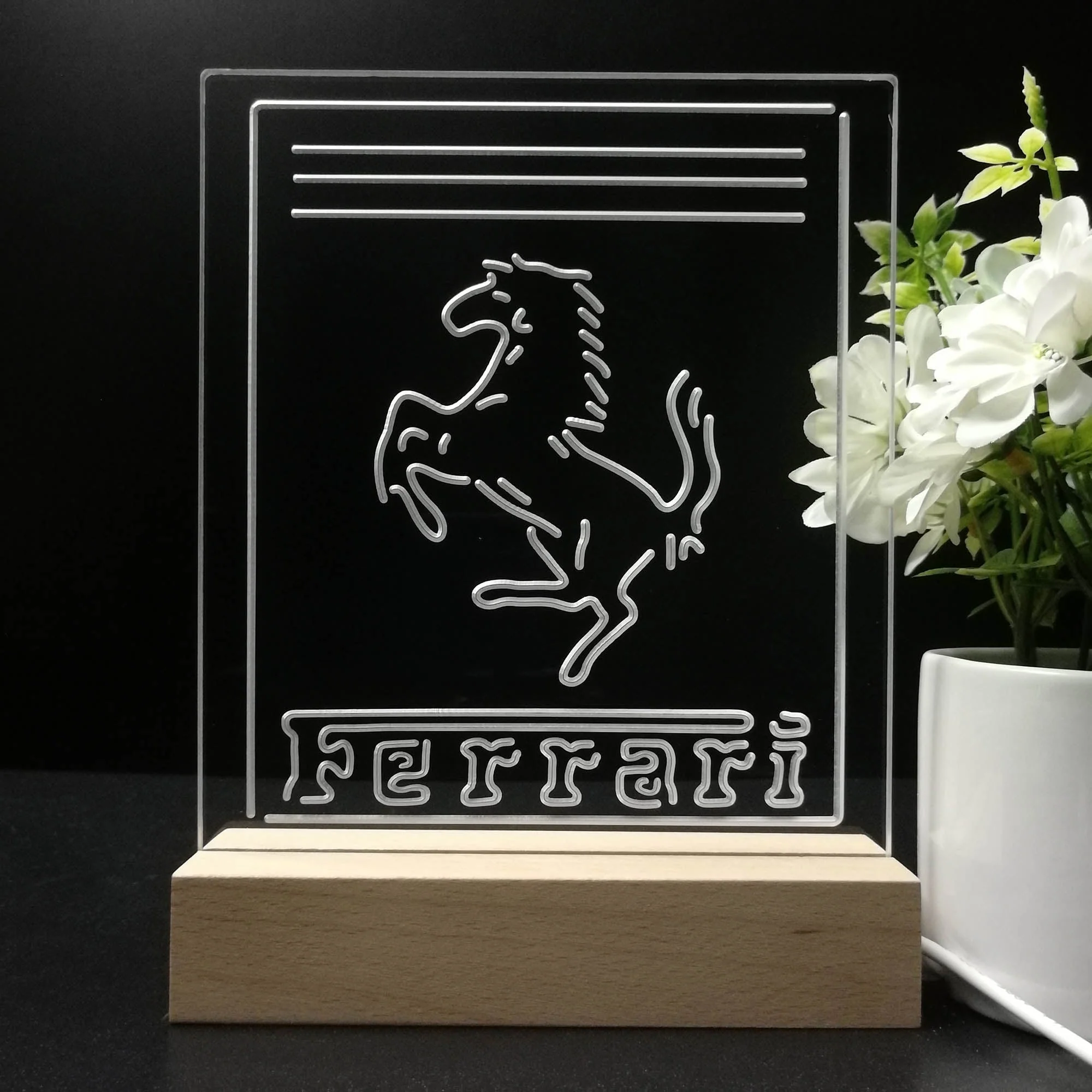 Ferraris Sports Car 3D Illusion Night Light Desk Lamp - Image 8