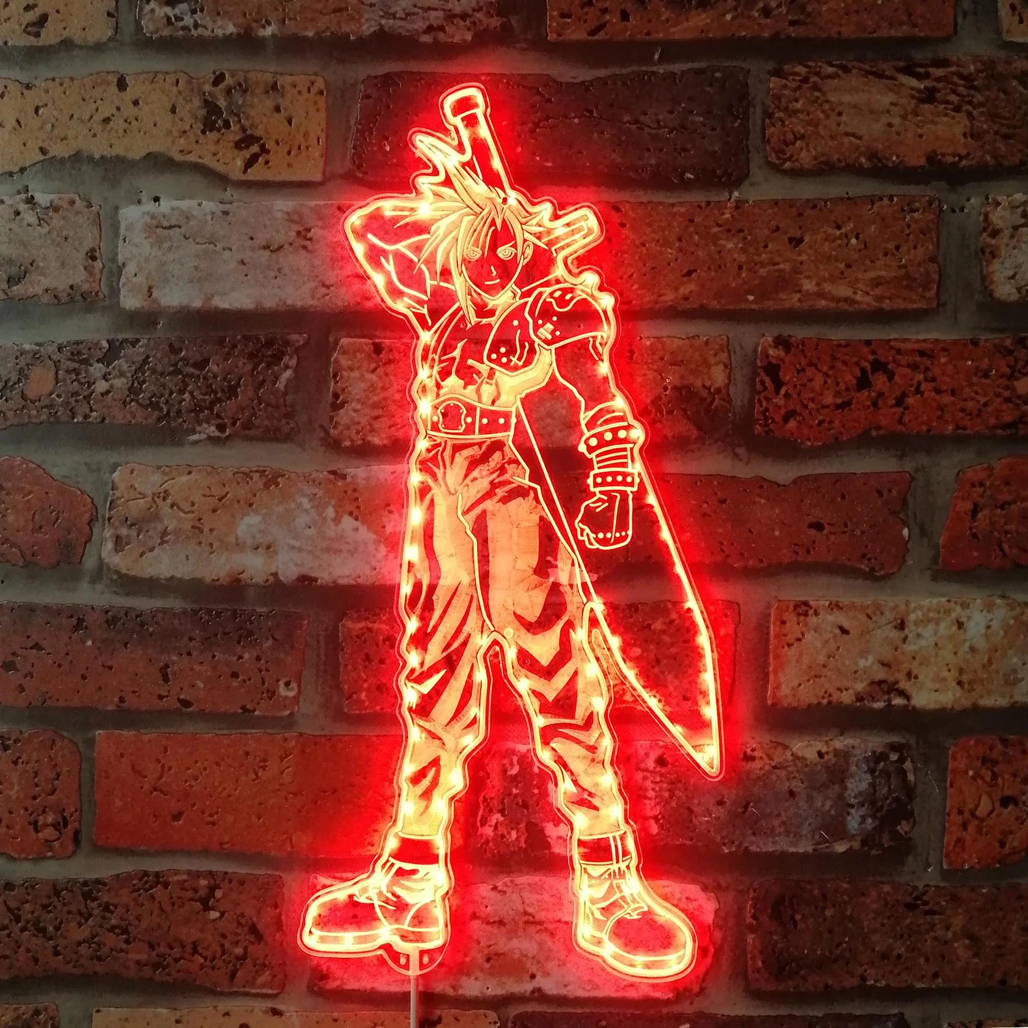 Final Fantasy 7 Cloud Neon LED Sign with Dynamic RGB Colors - Image 4
