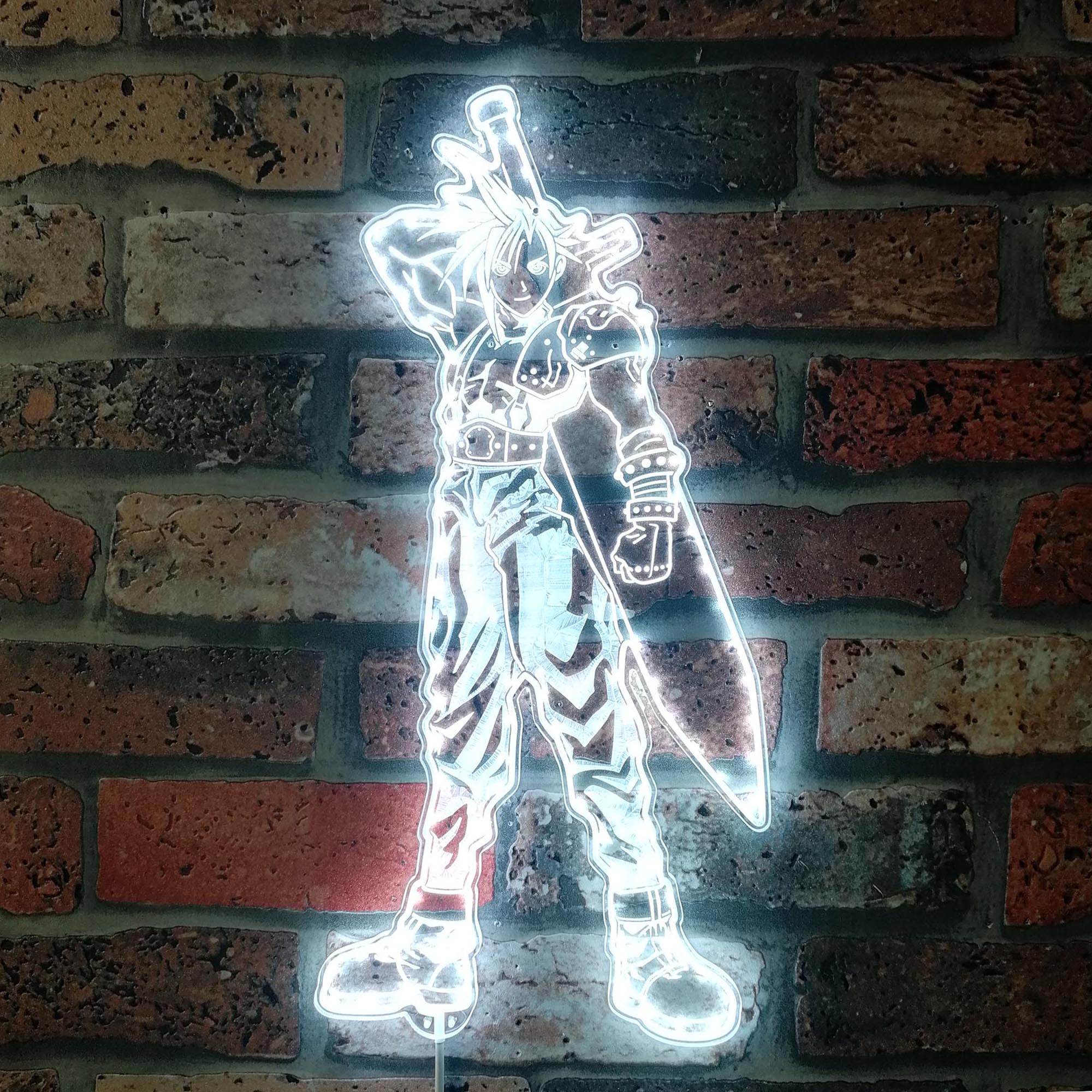 Final Fantasy 7 Cloud Neon LED Sign with Dynamic RGB Colors - Image 5