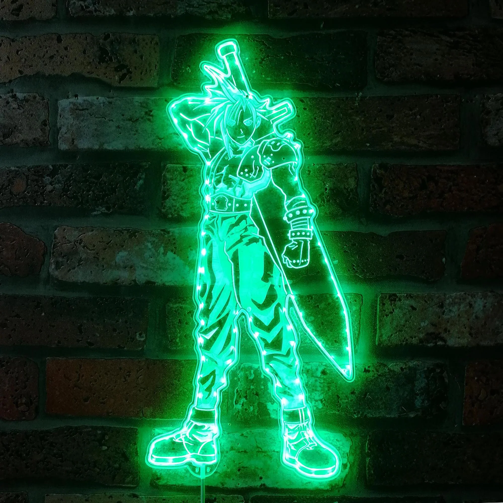 Final Fantasy 7 Cloud Neon LED Sign with Dynamic RGB Colors - Image 6