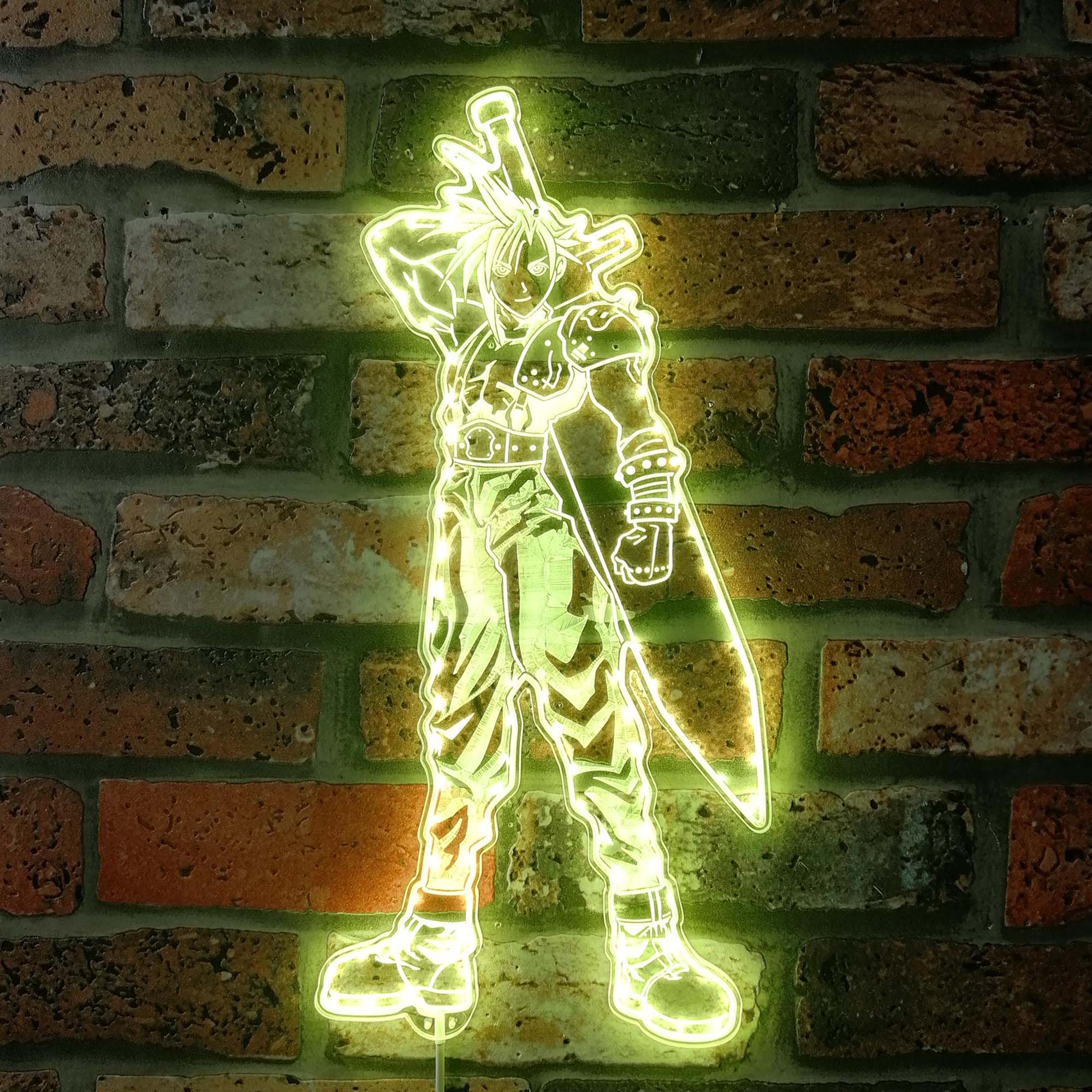 Final Fantasy 7 Cloud Neon LED Sign with Dynamic RGB Colors - Image 7