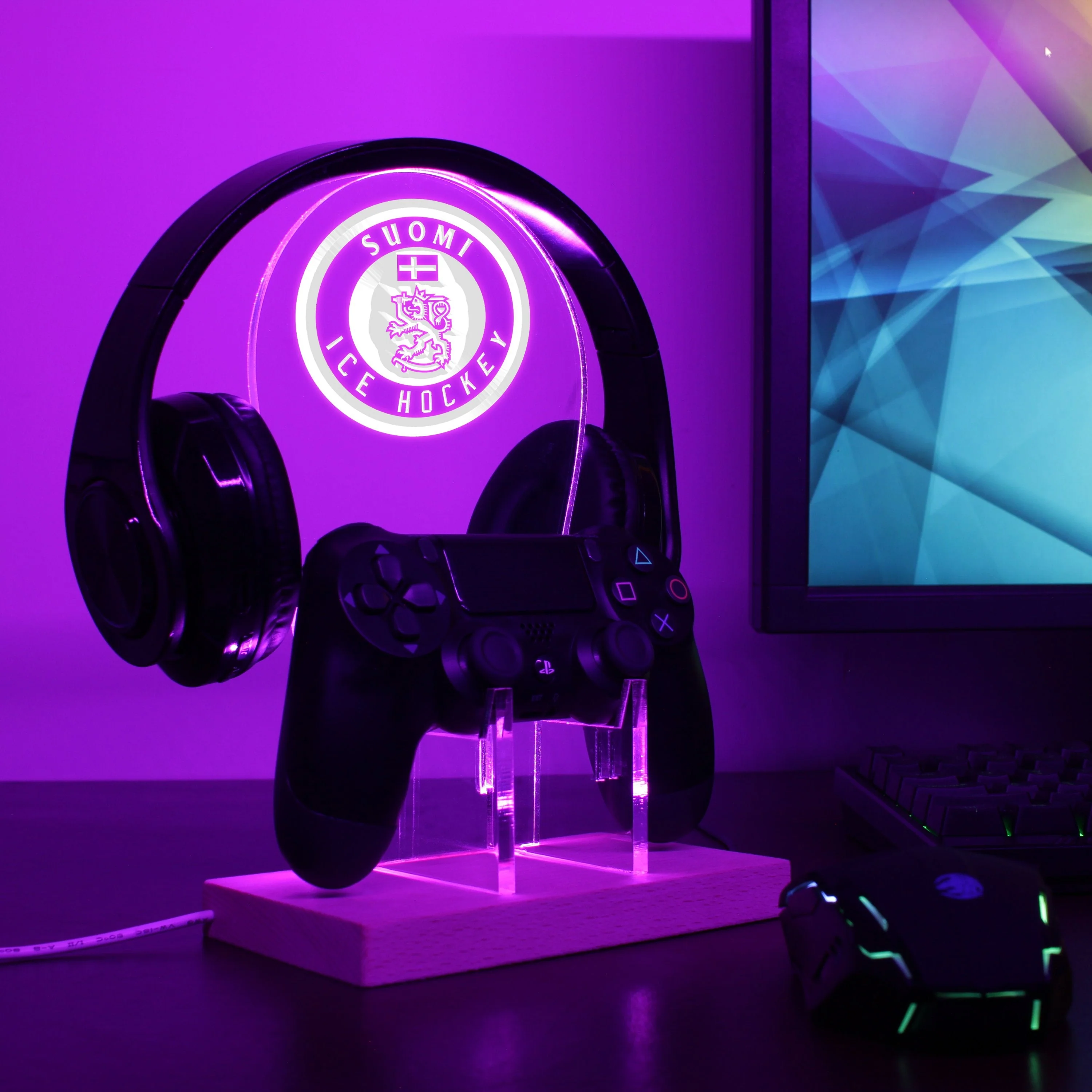 Finnish National Men's Ice Hockey Team LED Gaming Headset Controller Stand - Image 2