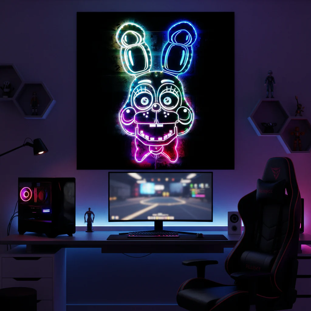 Five Nights af Freddy's Bonnie Neon LED Sign with Dynamic RGB Colors - Image 8