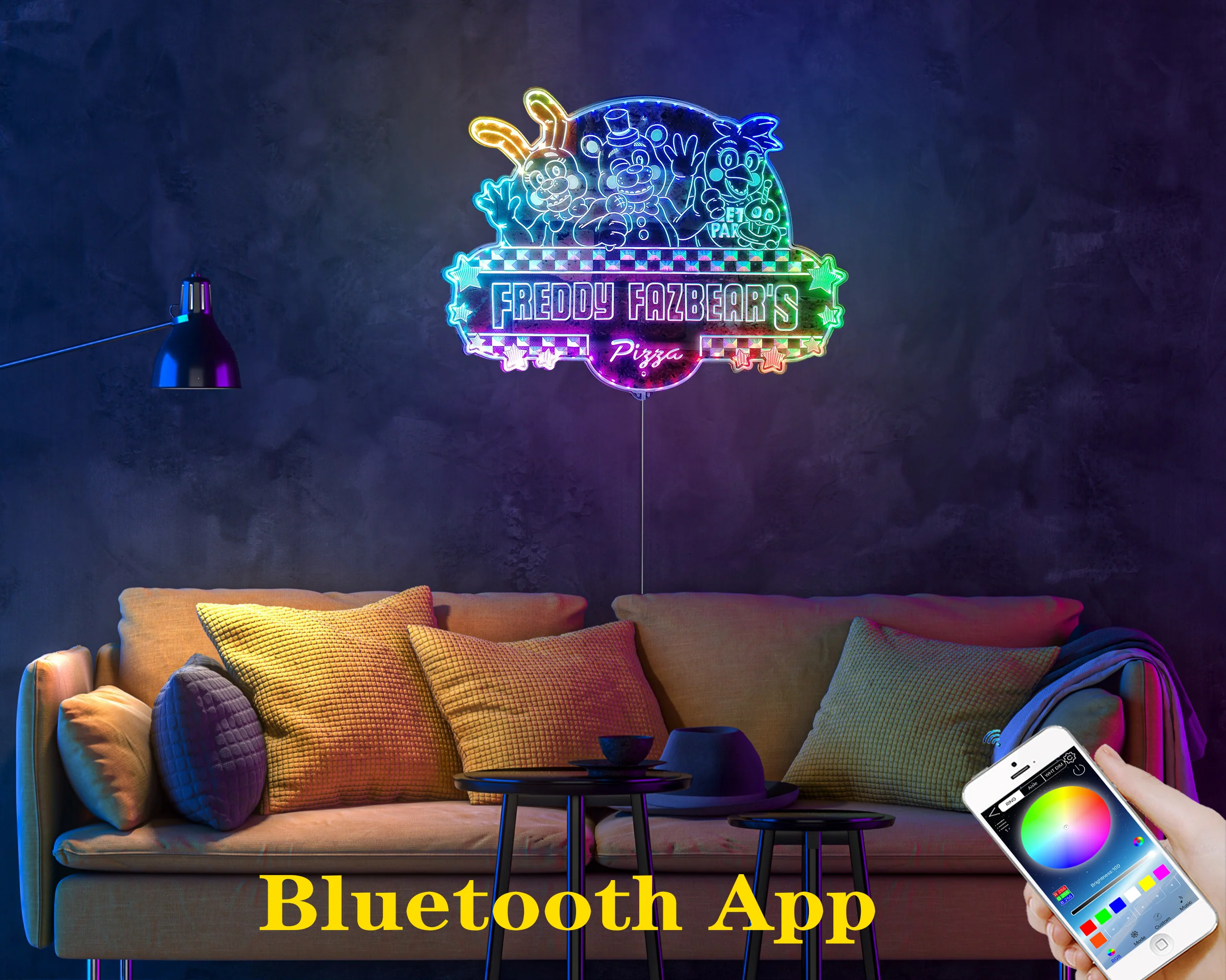 Five Nights at Freddy's 2 Neon LED Sign with Dynamic RGB Colors - Image 9