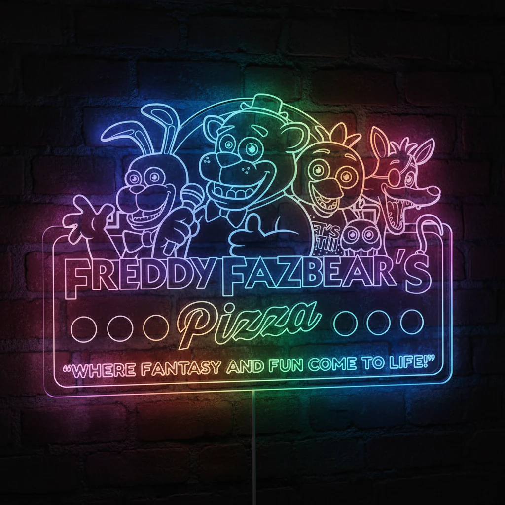 Five Nights at Freddy's Neon LED Sign with Dynamic RGB Colors