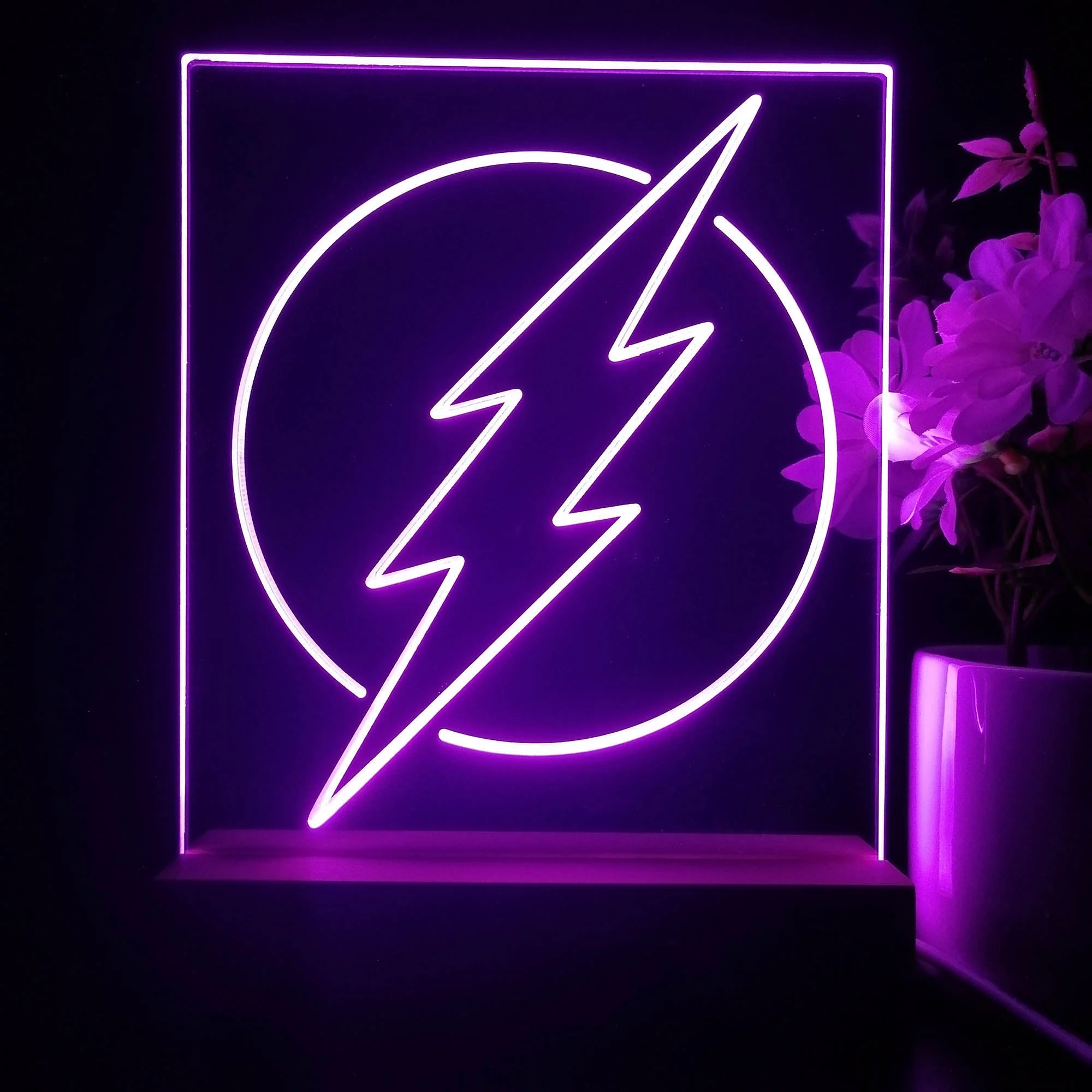 Flash Logo DC Super Hero 3D Illusion Night Light Desk Lamp - Image 3