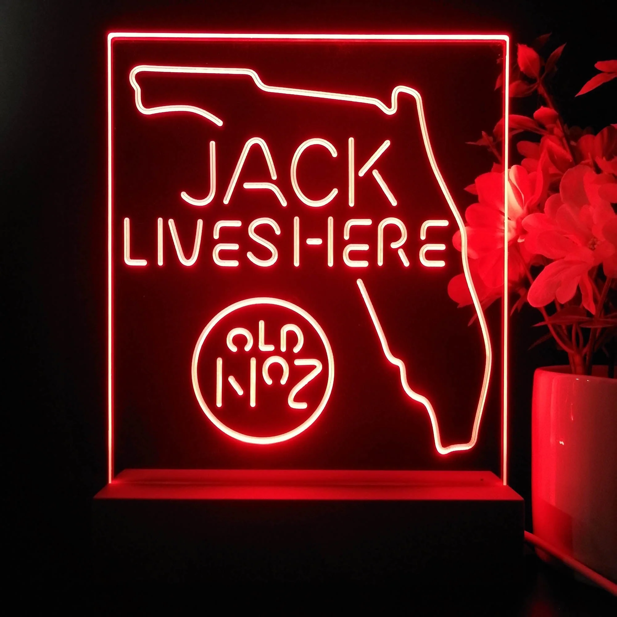 Florida Jack Lives Here Night Light Neon Pub Bar Lamp - Image 2