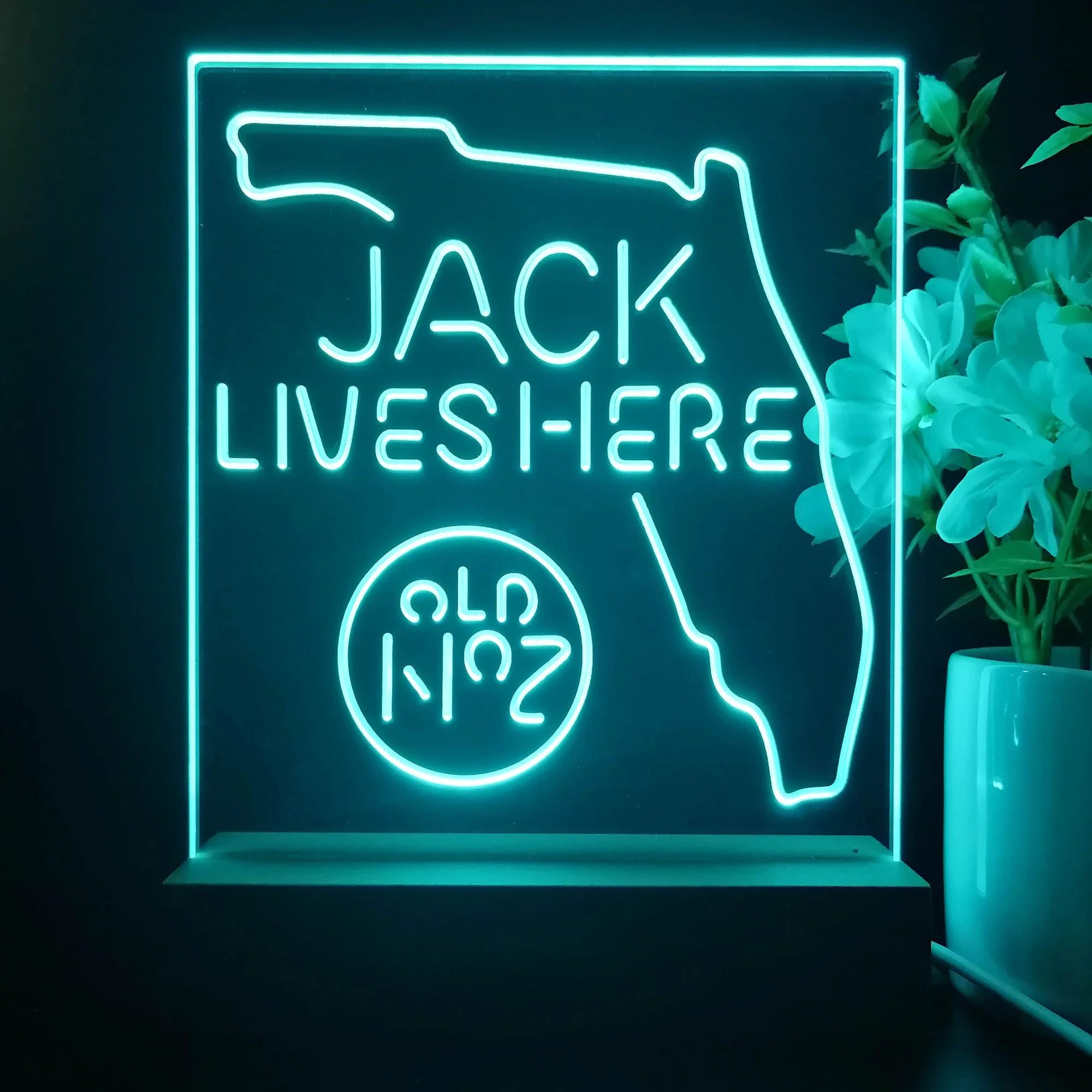 Florida Jack Lives Here Night Light Neon Pub Bar Lamp - Image 3