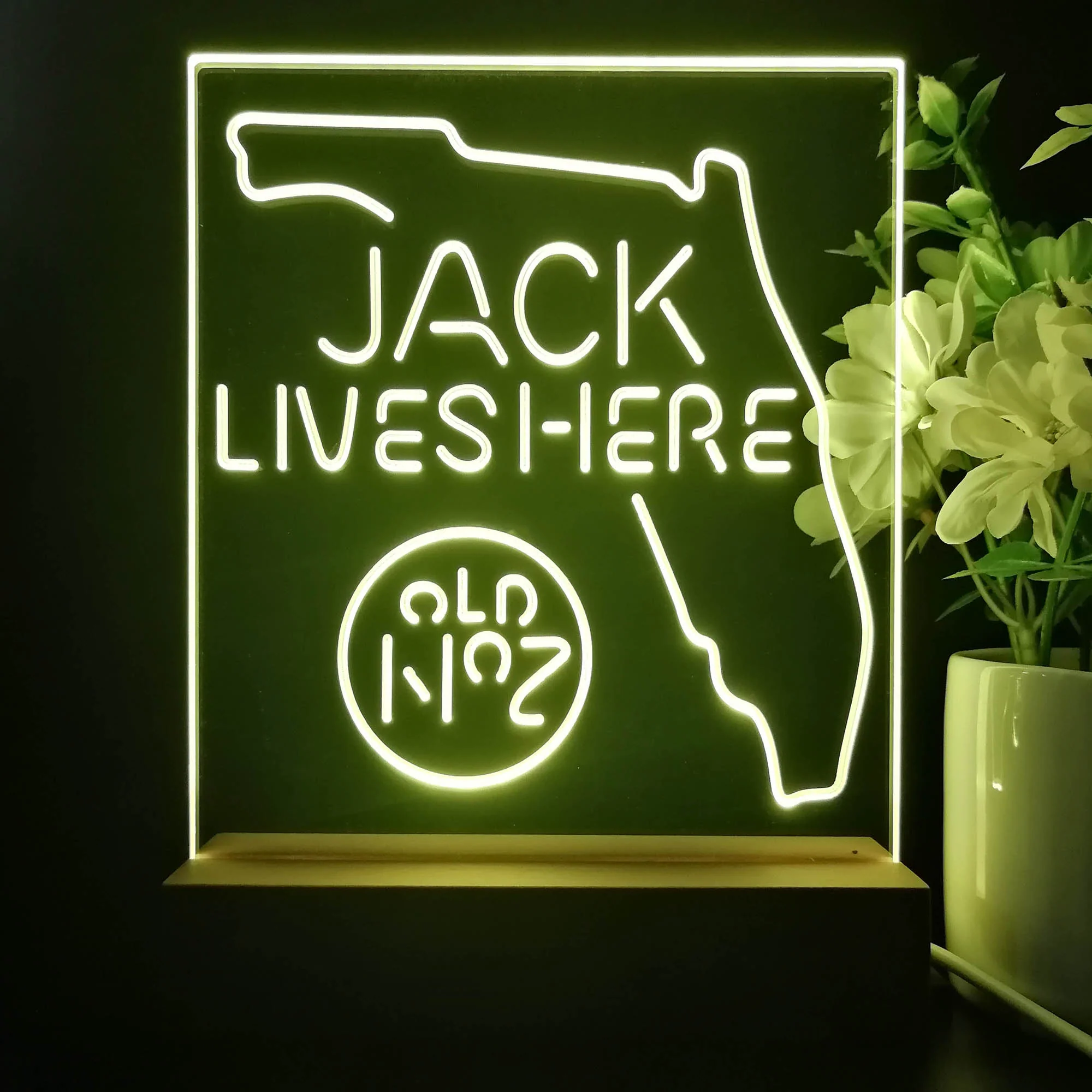 Florida Jack Lives Here Night Light Neon Pub Bar Lamp - Image 4