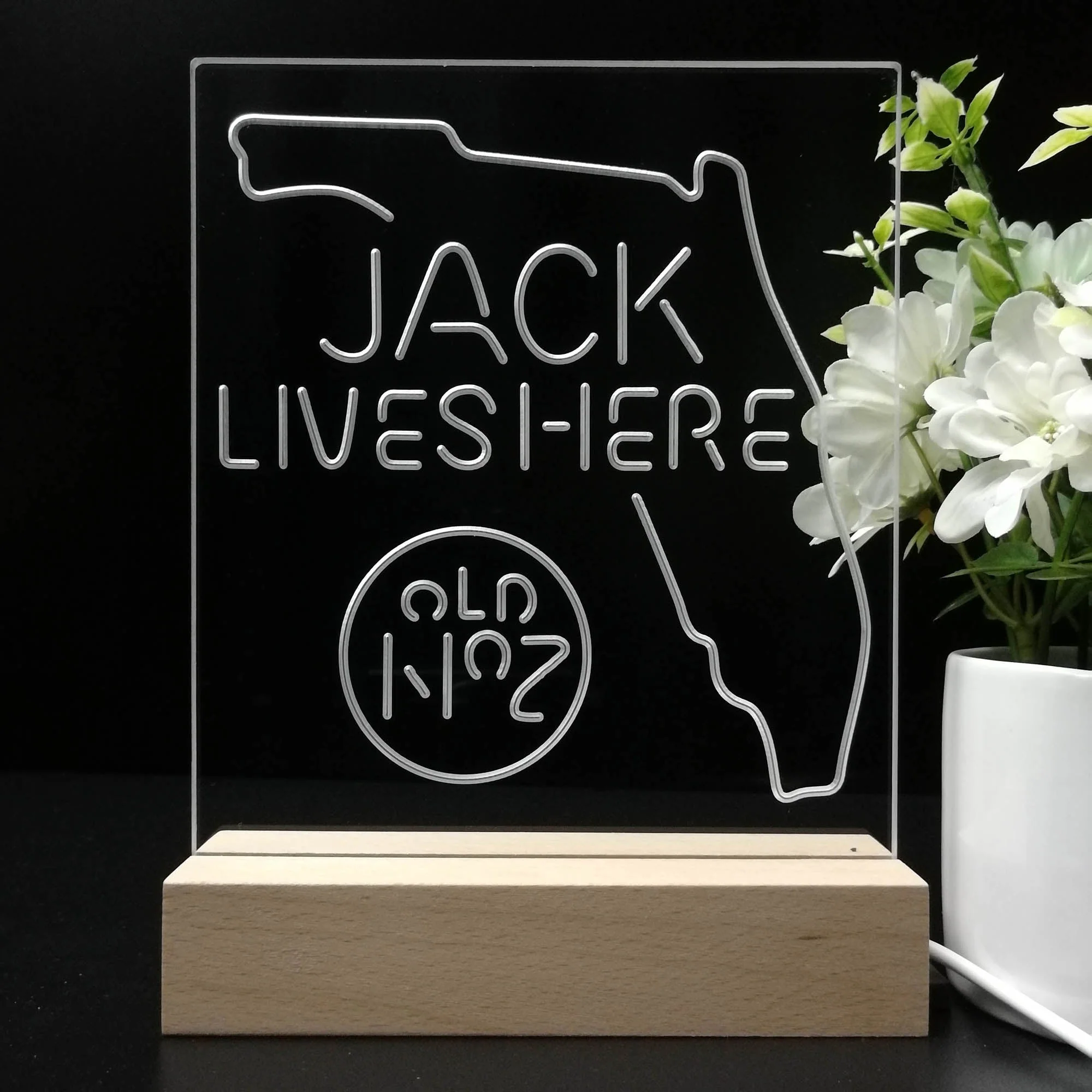 Florida Jack Lives Here Night Light Neon Pub Bar Lamp - Image 8