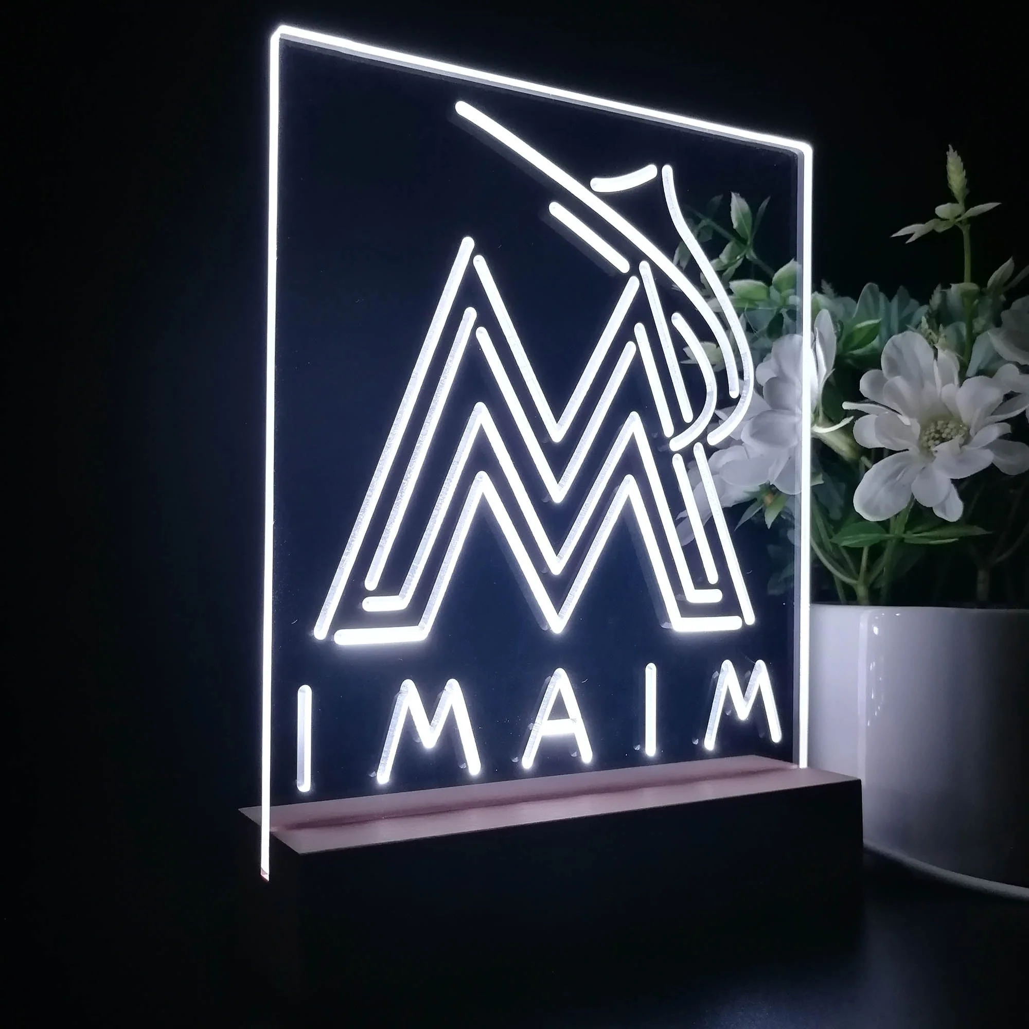 Florida Marlins Neon Sign Table Top Lamp - Image 5