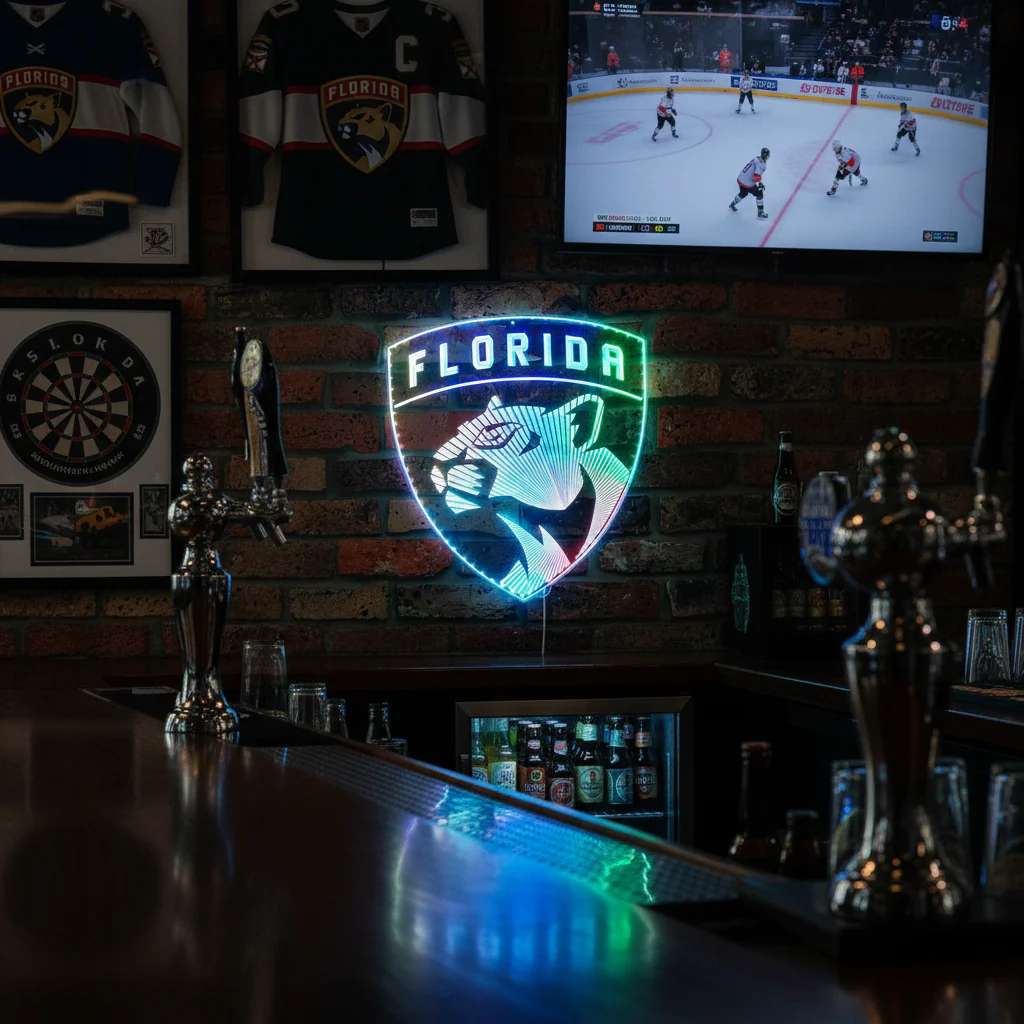 Florida Panthers Neon LED Sign with Dynamic RGB Colors - Image 8