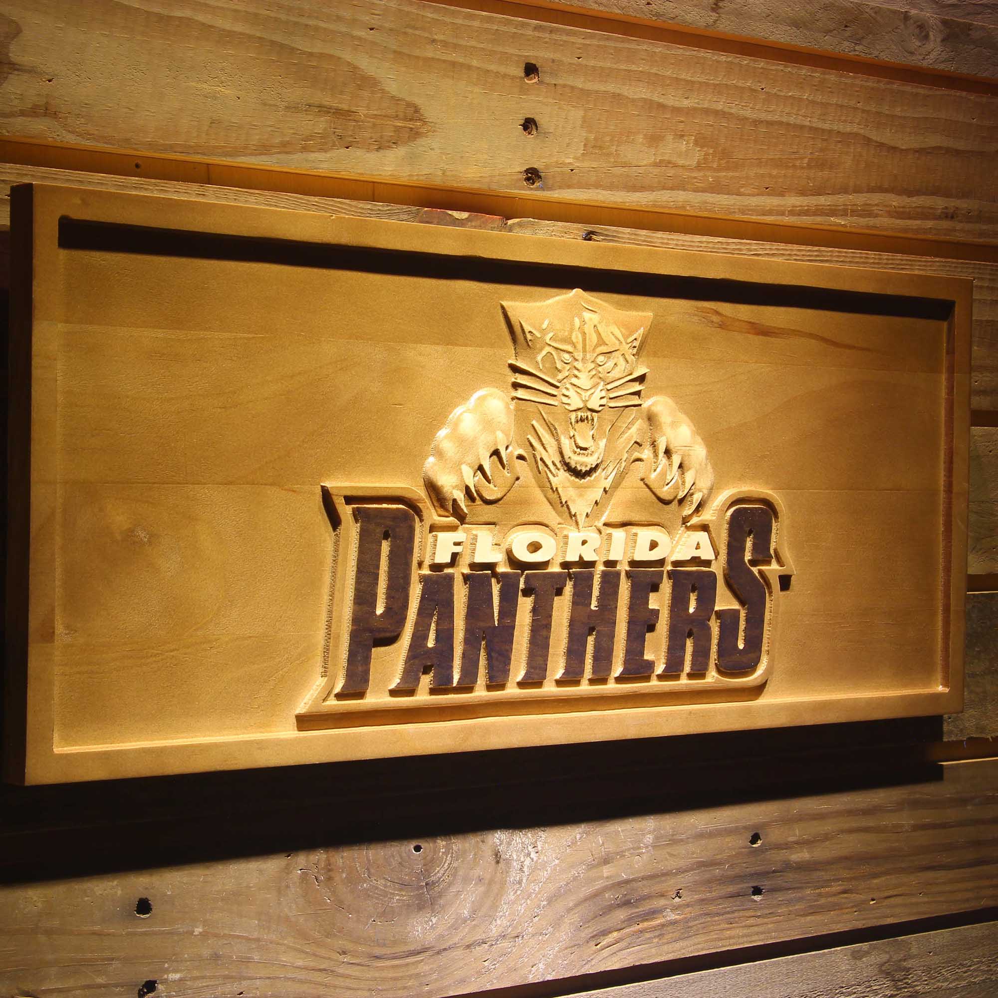 Florida Panthers 3D Solid Wooden Craving Sign - Image 2