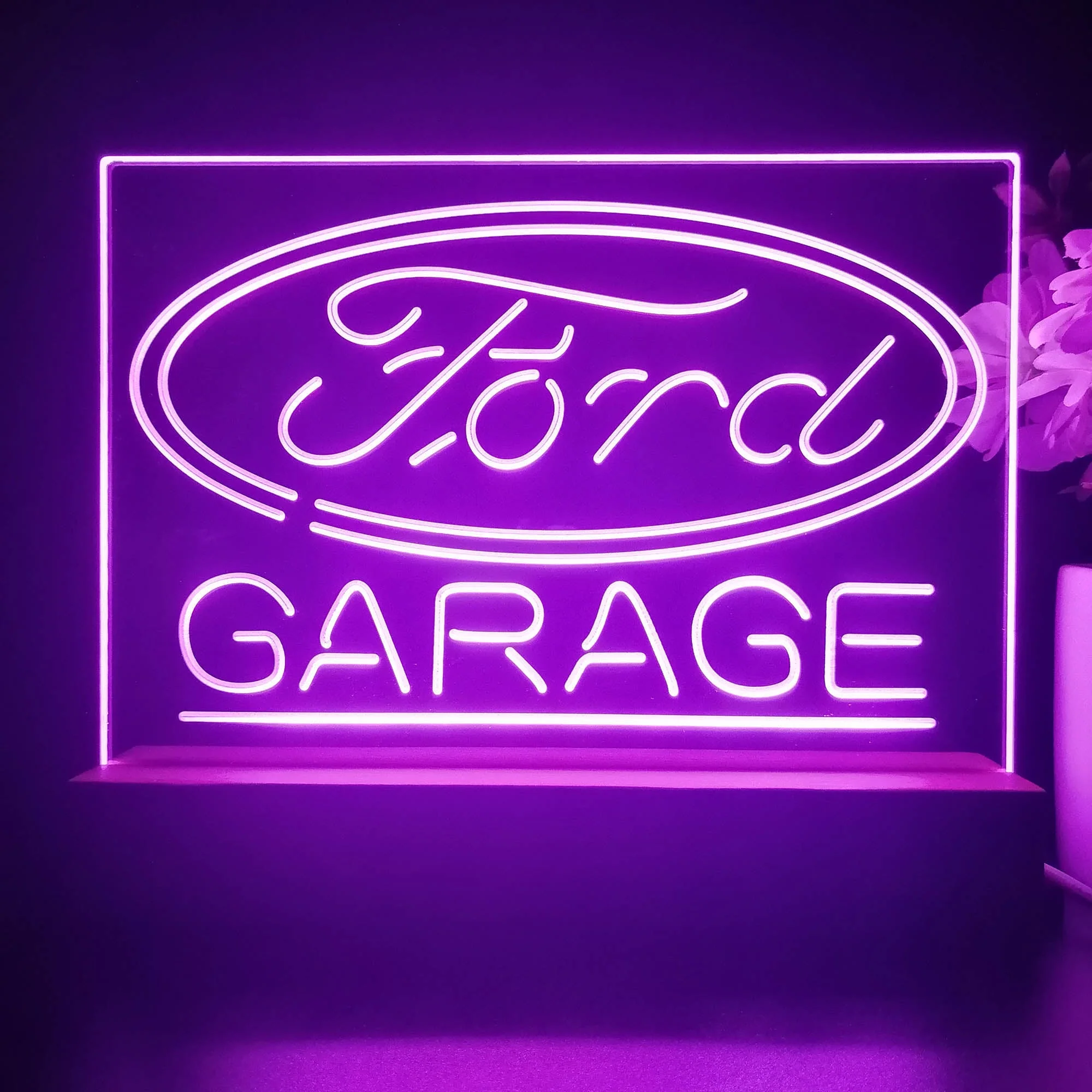 Ford Garage 3D Illusion Night Light Desk Lamp