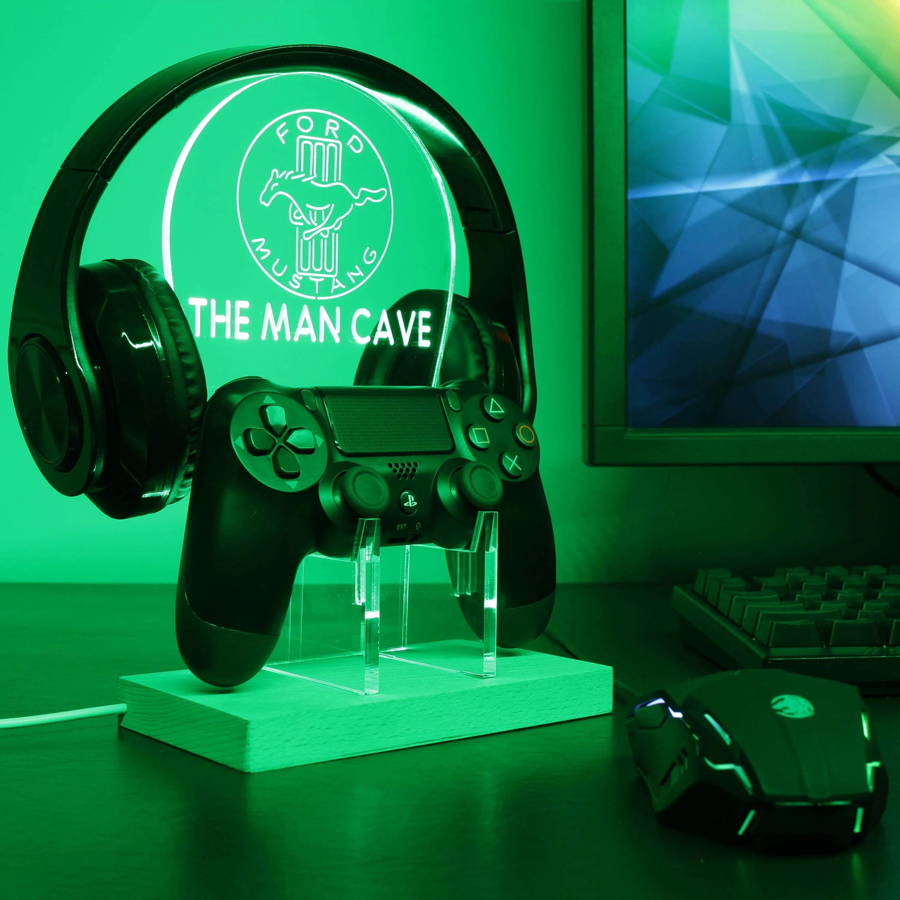 Ford Mustang Custom RGB LED Gaming Headset Controller Stand