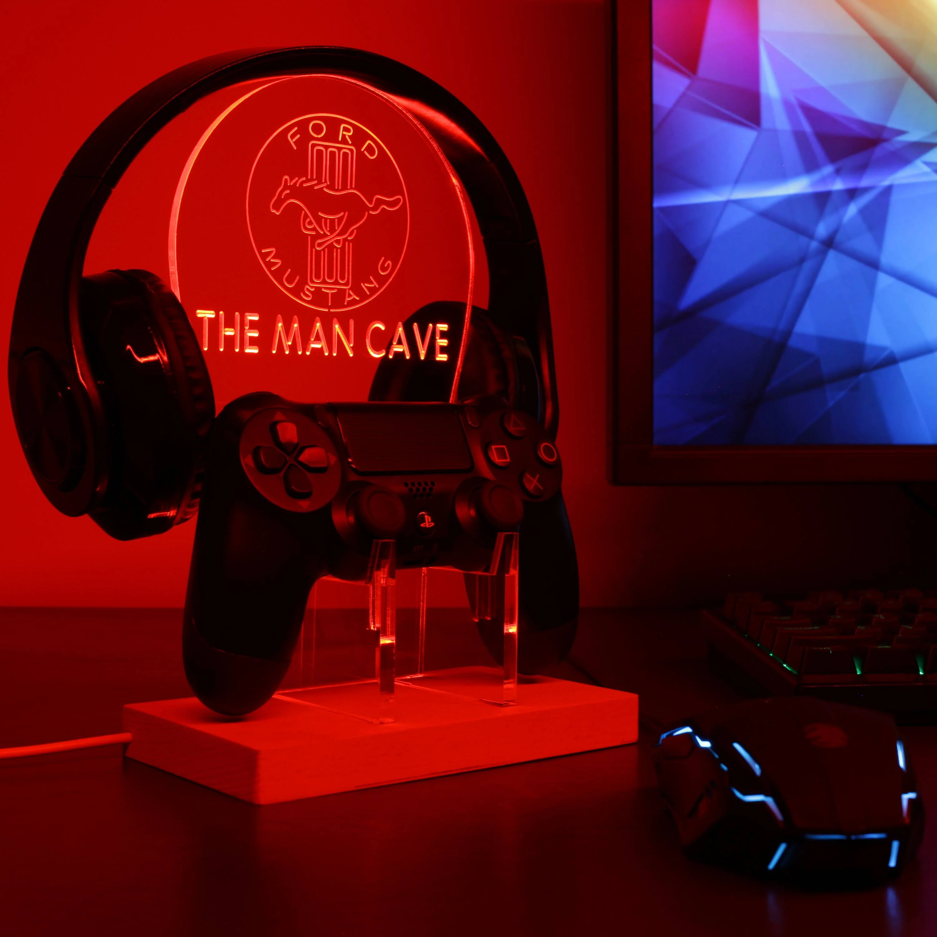 Ford Mustang Custom RGB LED Gaming Headset Controller Stand - Image 7