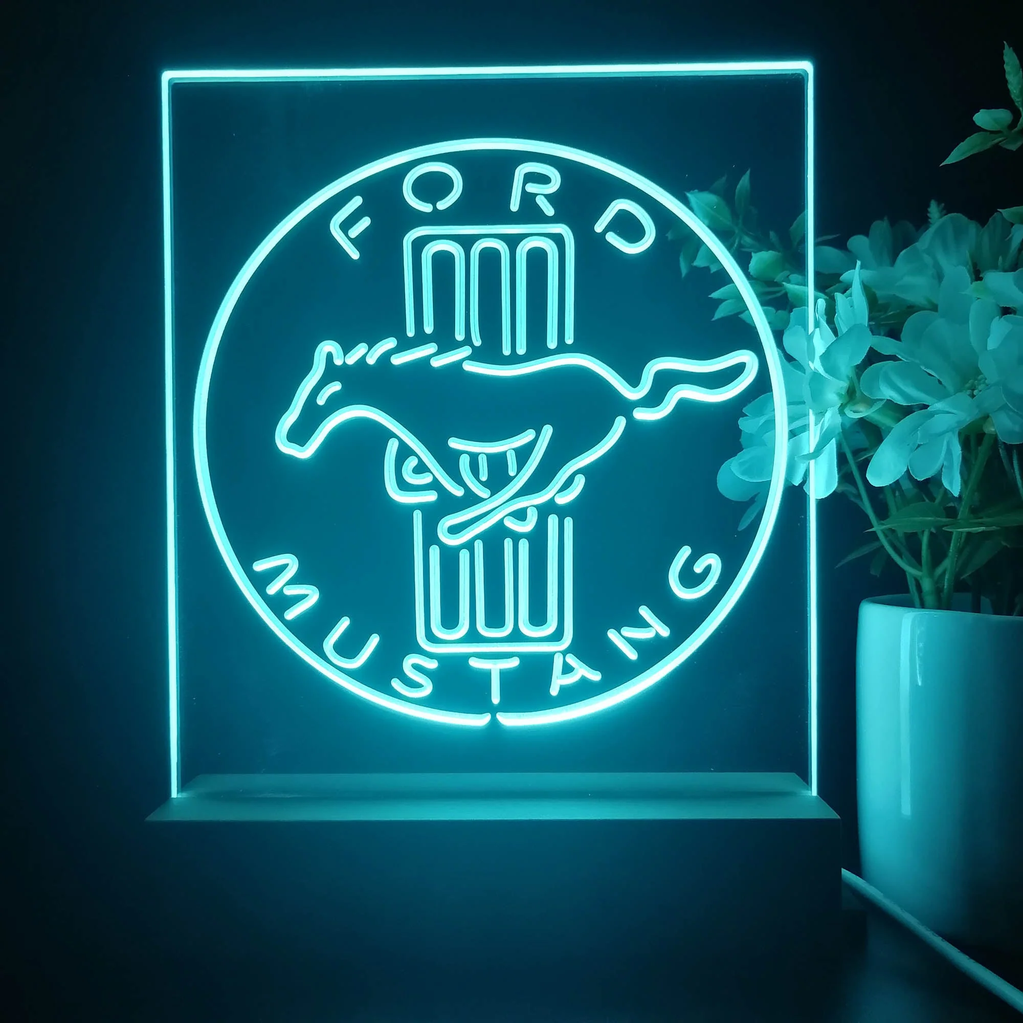 Ford Mustang Horse Car Bar 3D Illusion Night Light Desk Lamp - Image 3