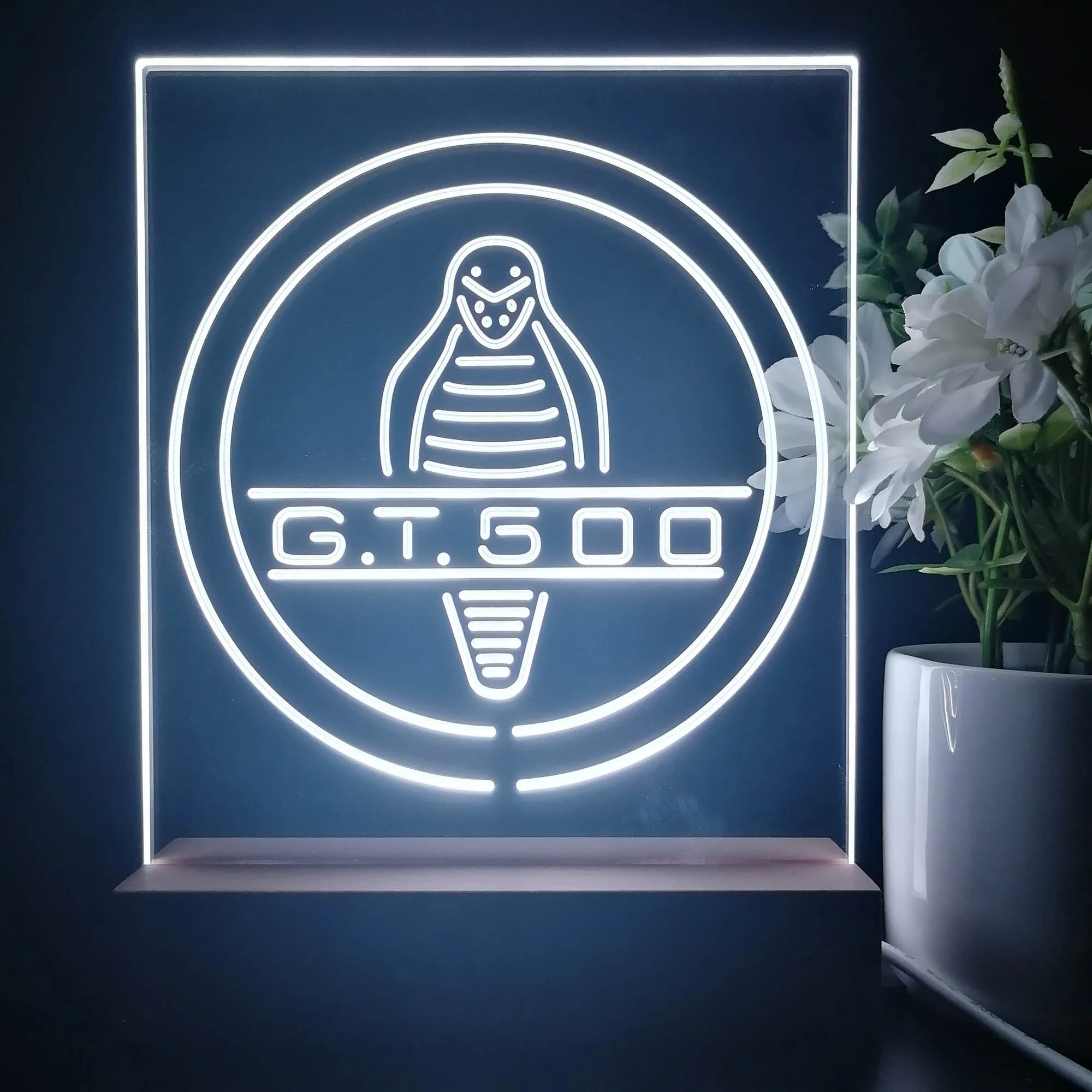 Ford Mustang Shelby Cobra GT 500 3D Illusion Night Light Desk Lamp - Image 2