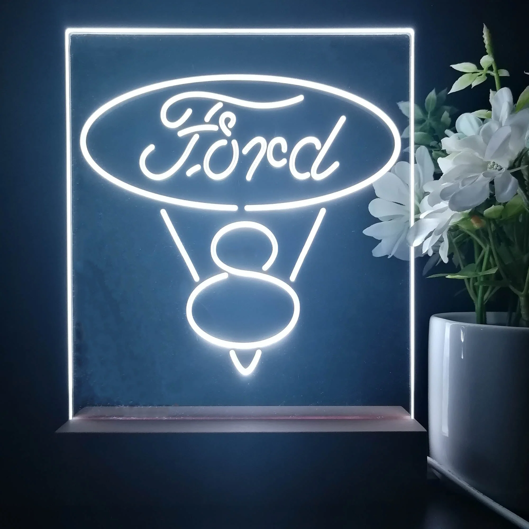 Ford V8 Logo 3D Illusion Night Light Desk Lamp - Image 4