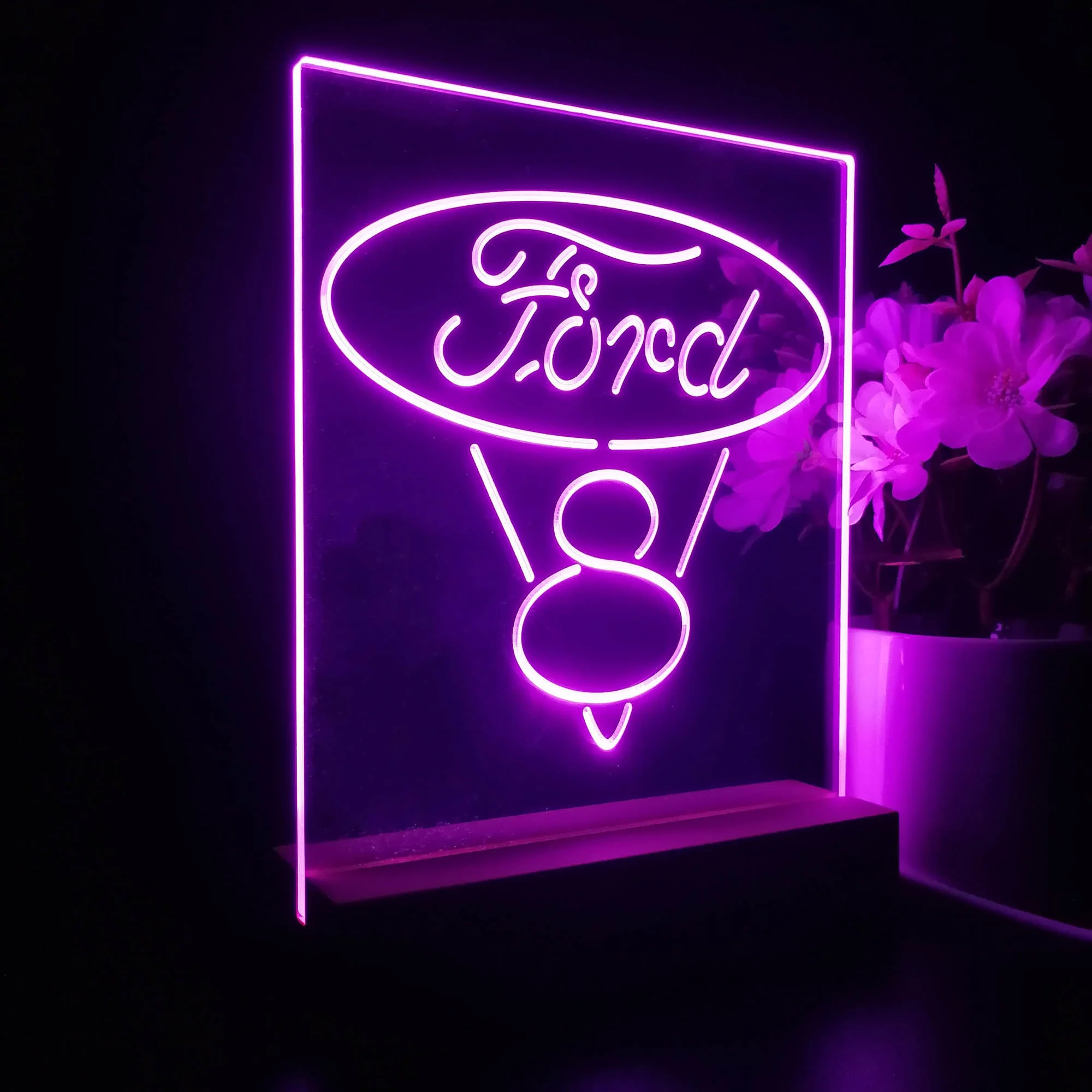 Ford V8 Logo 3D Illusion Night Light Desk Lamp - Image 6
