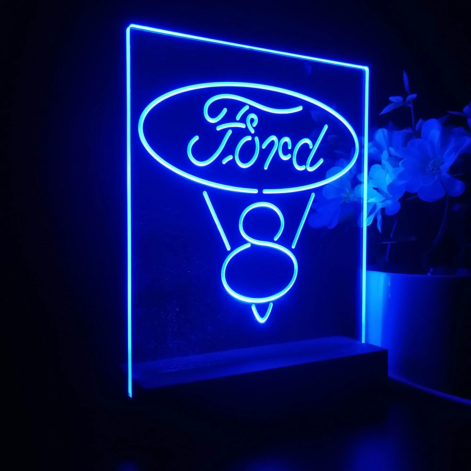 Ford V8 Logo 3D Illusion Night Light Desk Lamp - Image 7