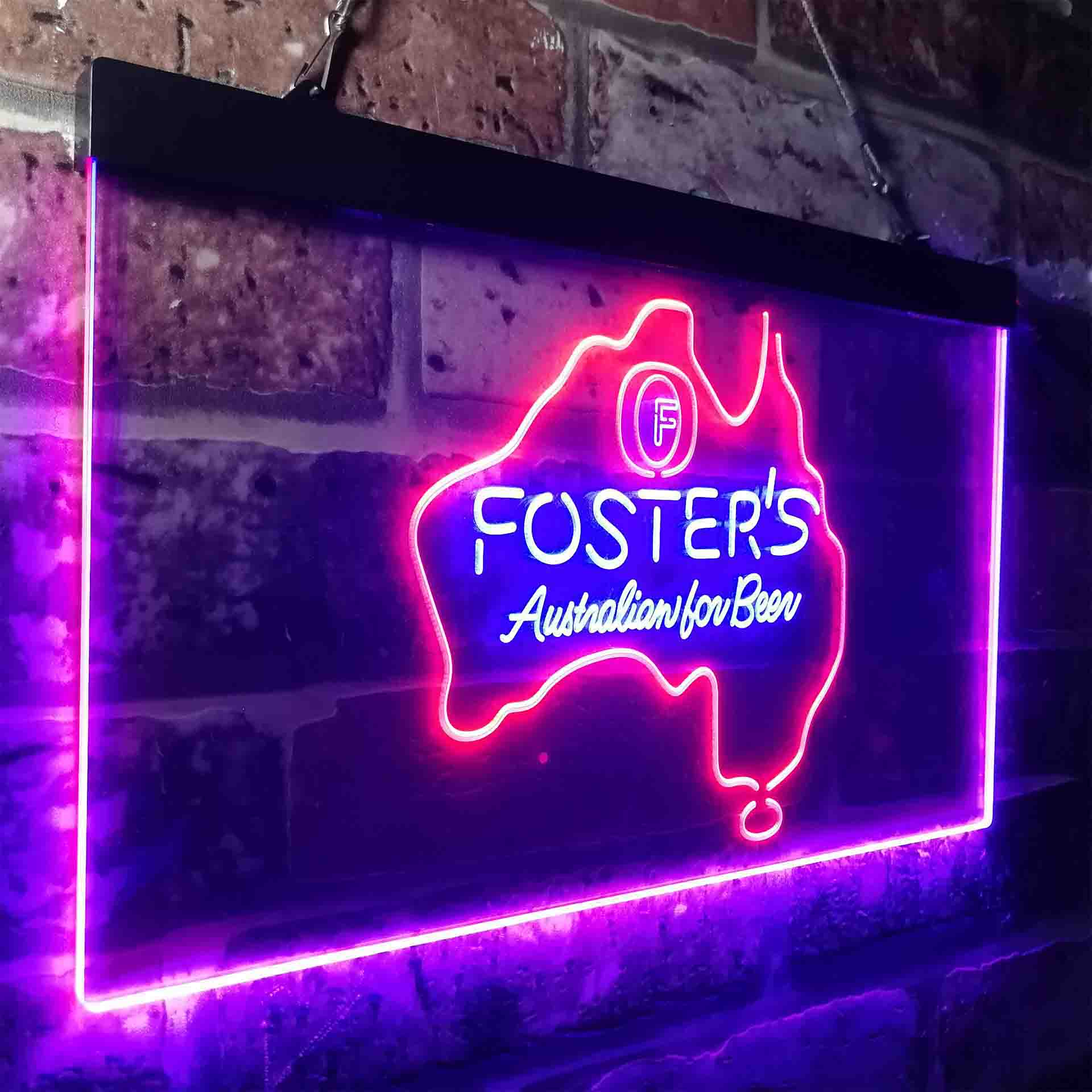 Foster Australian Beer Map Neon-Like LED Sign - Image 14