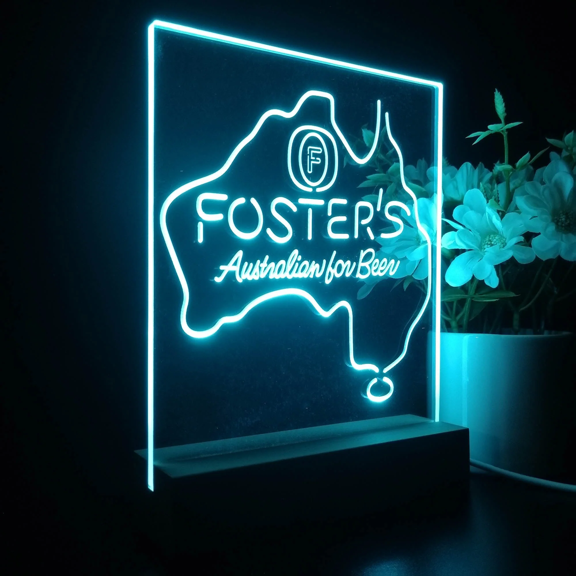Foster Australian Beer Map 3D Illusion Night Light Desk Lamp - Image 6