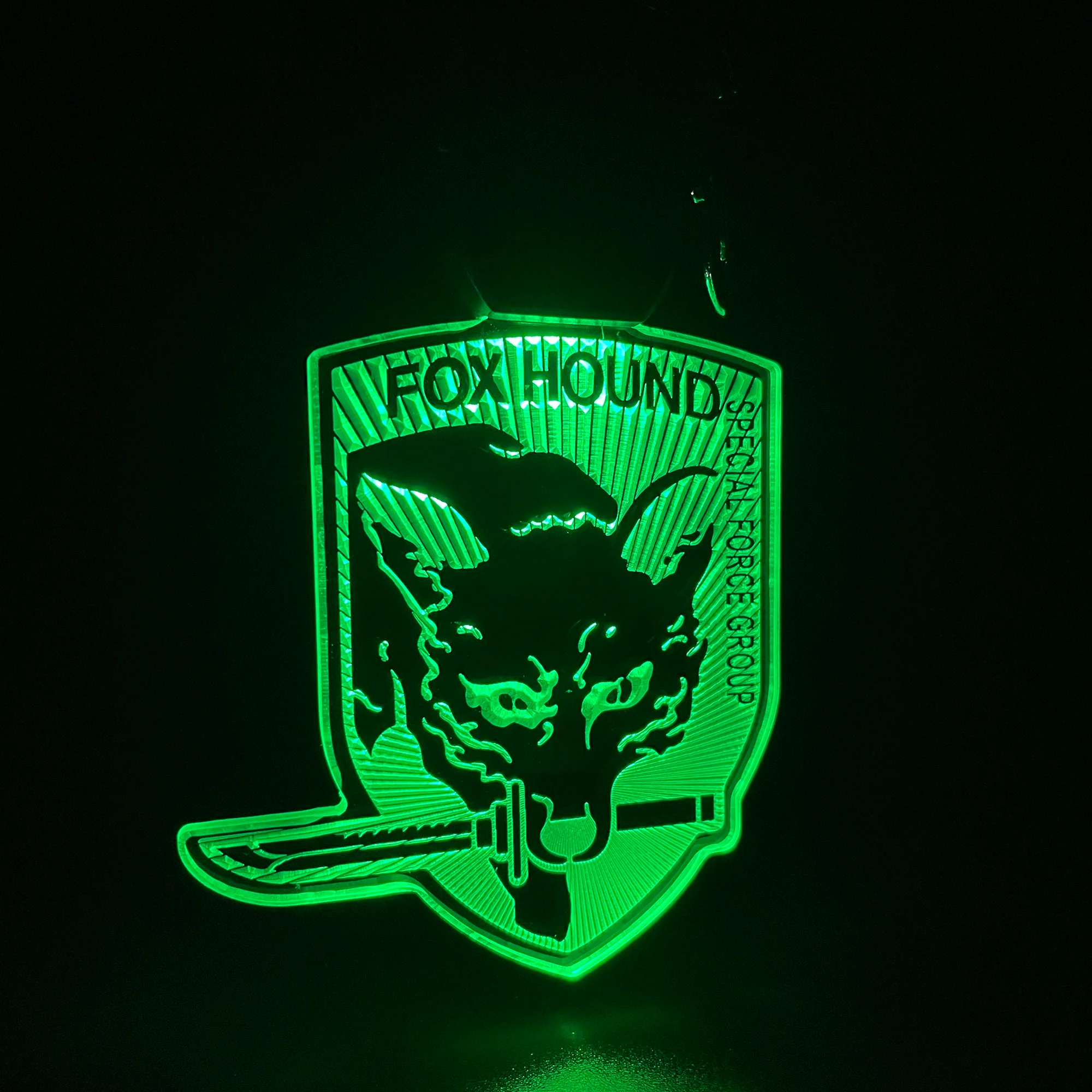 Fox Hound LED Light Acrylic Keychain , Christmas Tree Ornament - Image 2