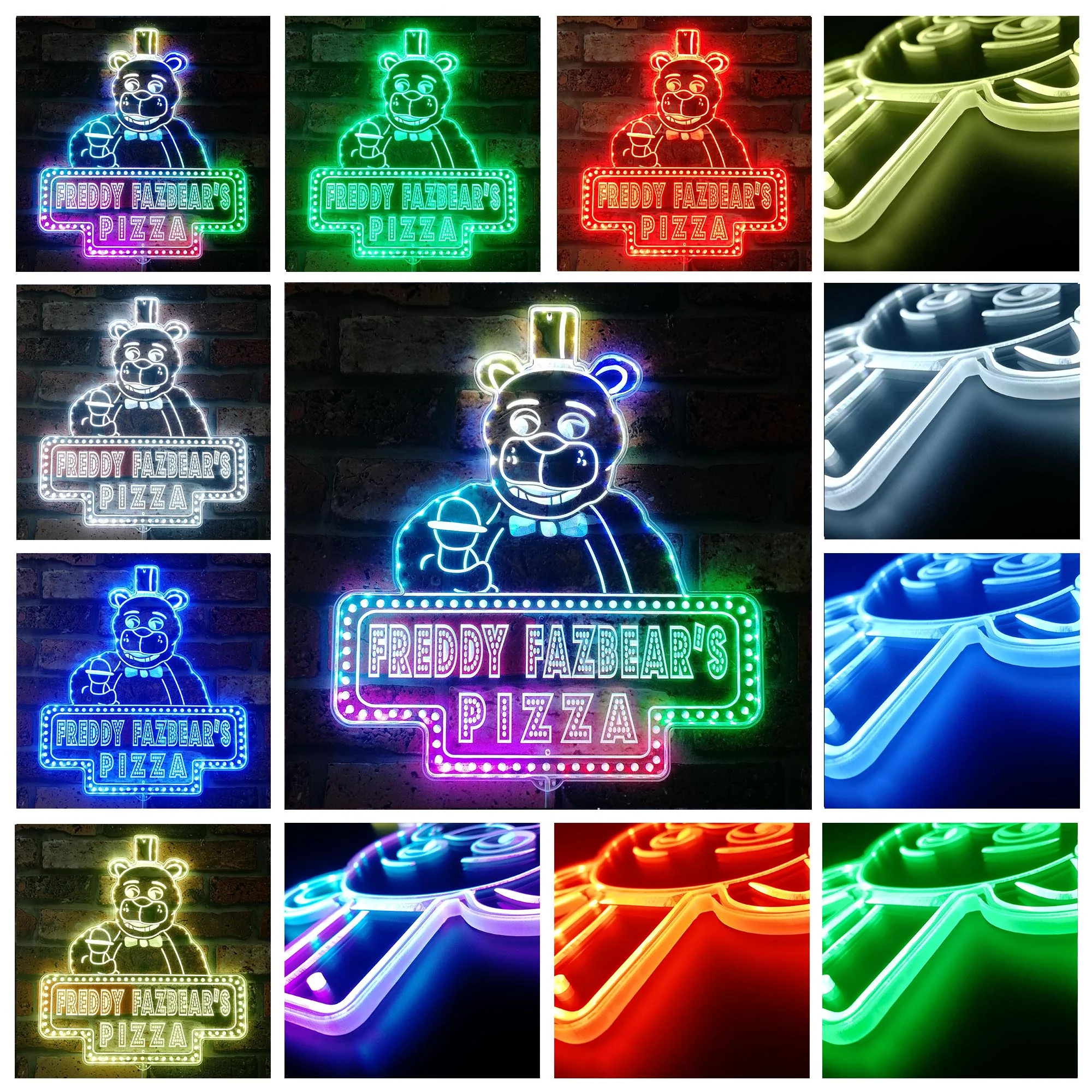 Freddy Fazbear's Pizza Neon LED Sign with Dynamic RGB Colors - Image 2