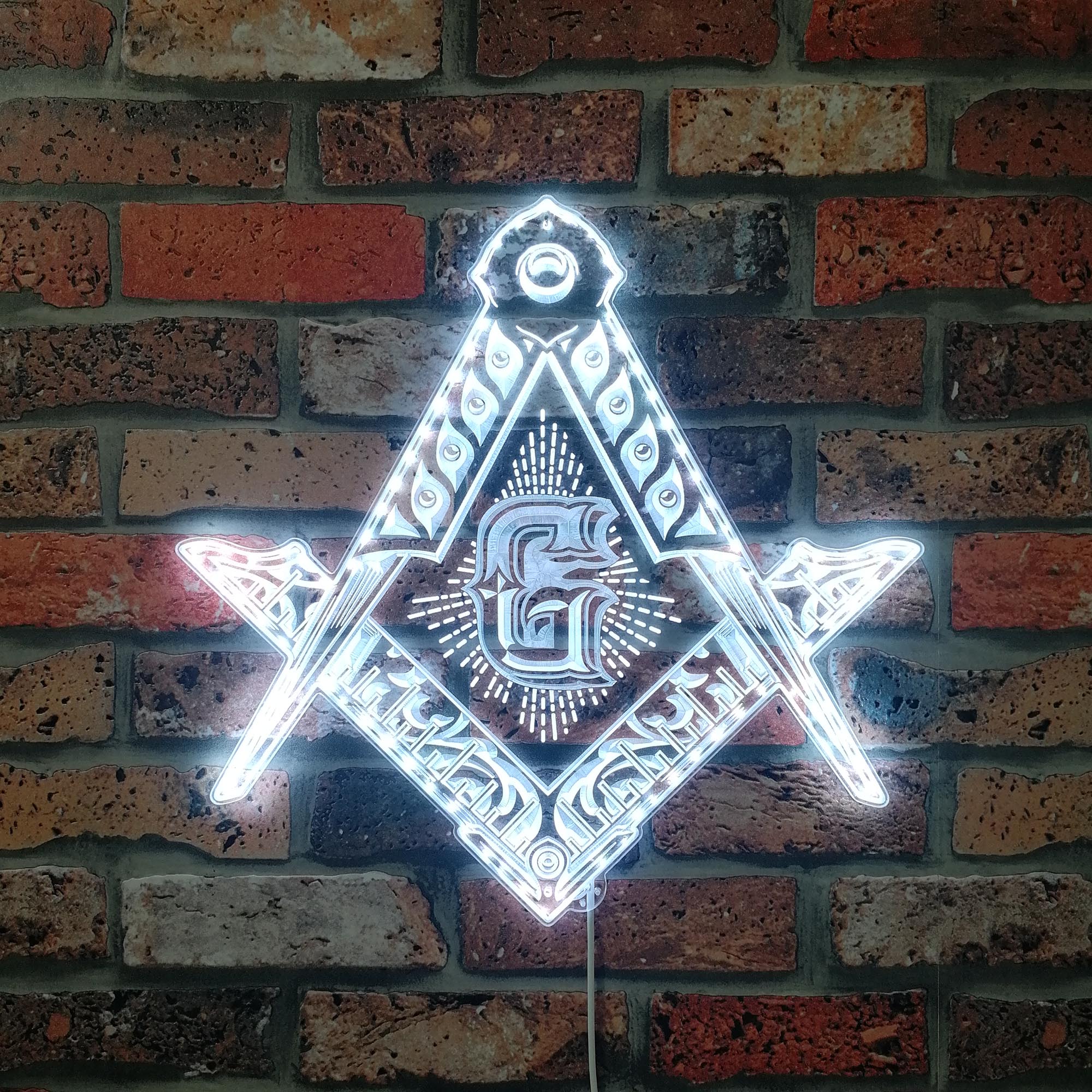 Freemason Logo, masonic Neon LED Sign with Dynamic RGB Colors - Image 5