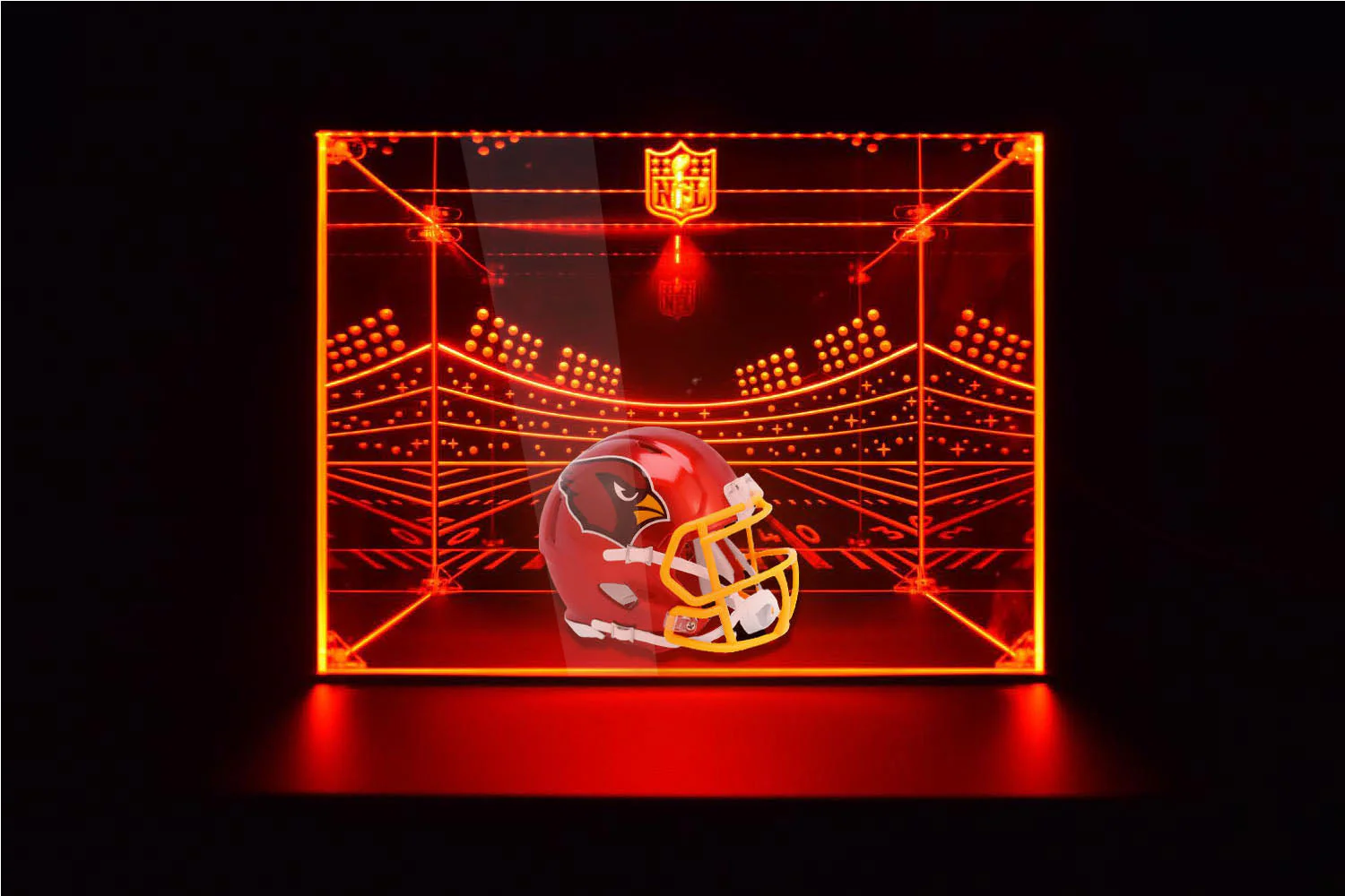Arizona Cardinals Football Helmet LED Light Display Case | Football Memorabilia Collectibles Display