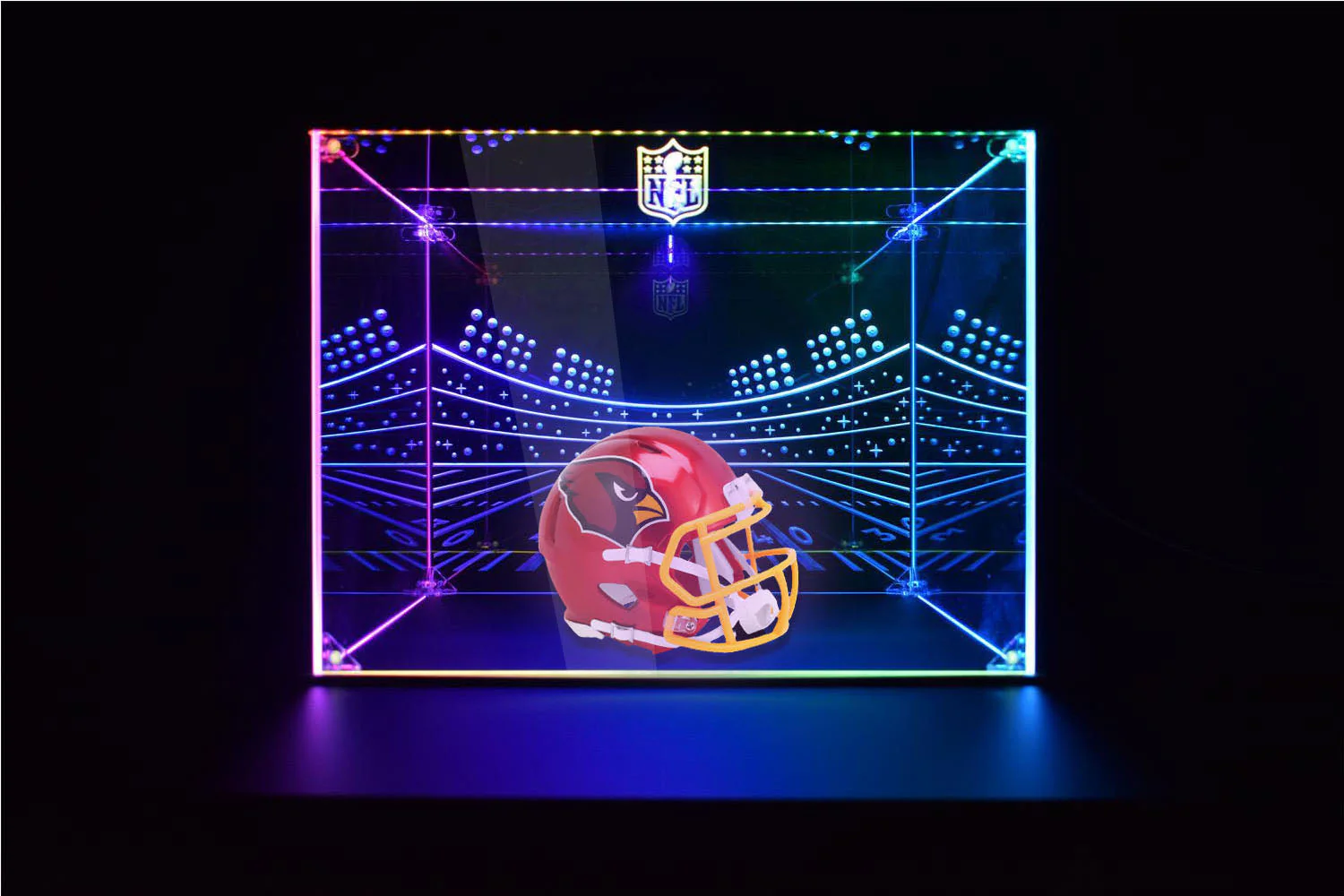 Arizona Cardinals Football Helmet LED Light Display Case | Football Memorabilia Collectibles Display - Image 4