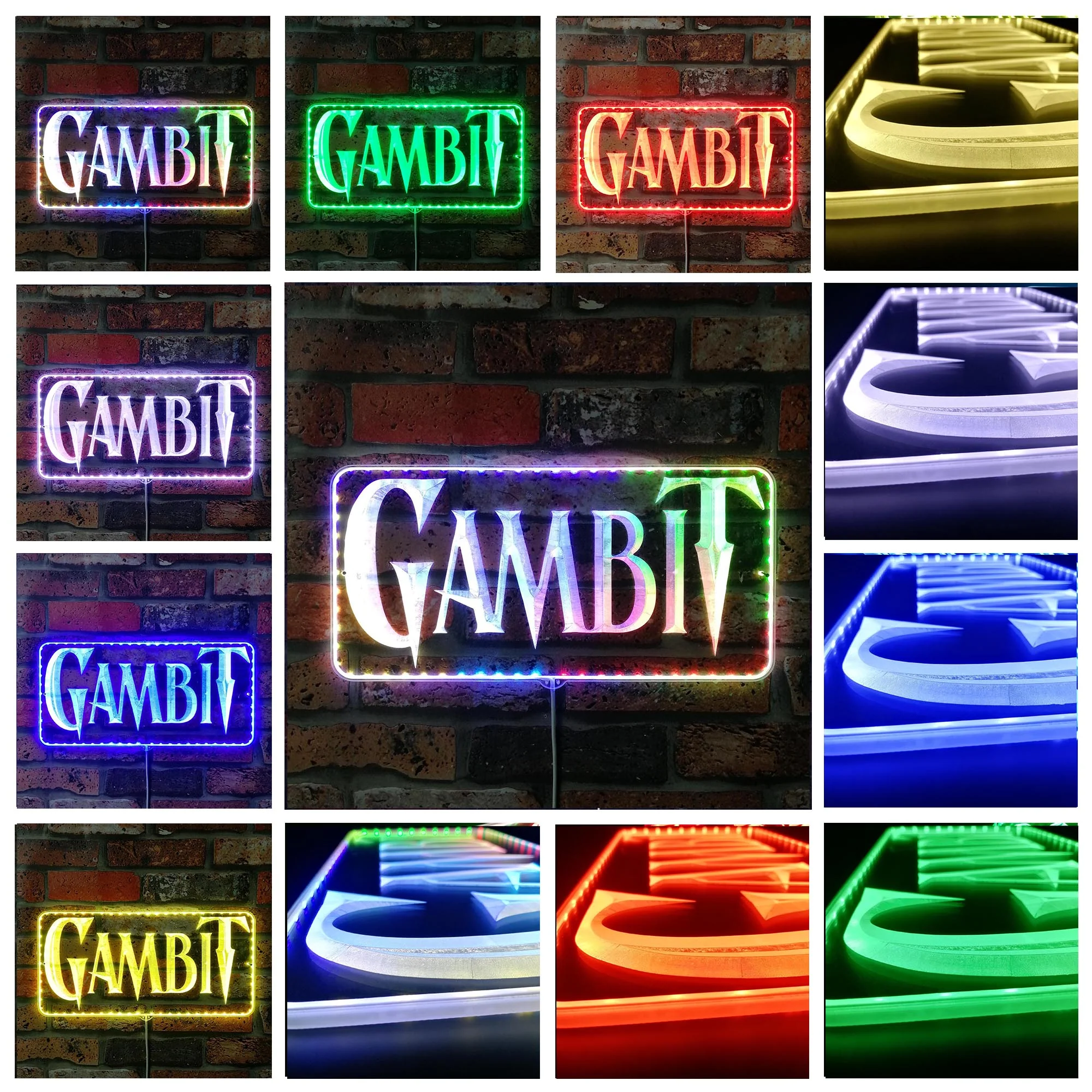 Gambit Neon LED Sign with Dynamic RGB Colors - Image 2