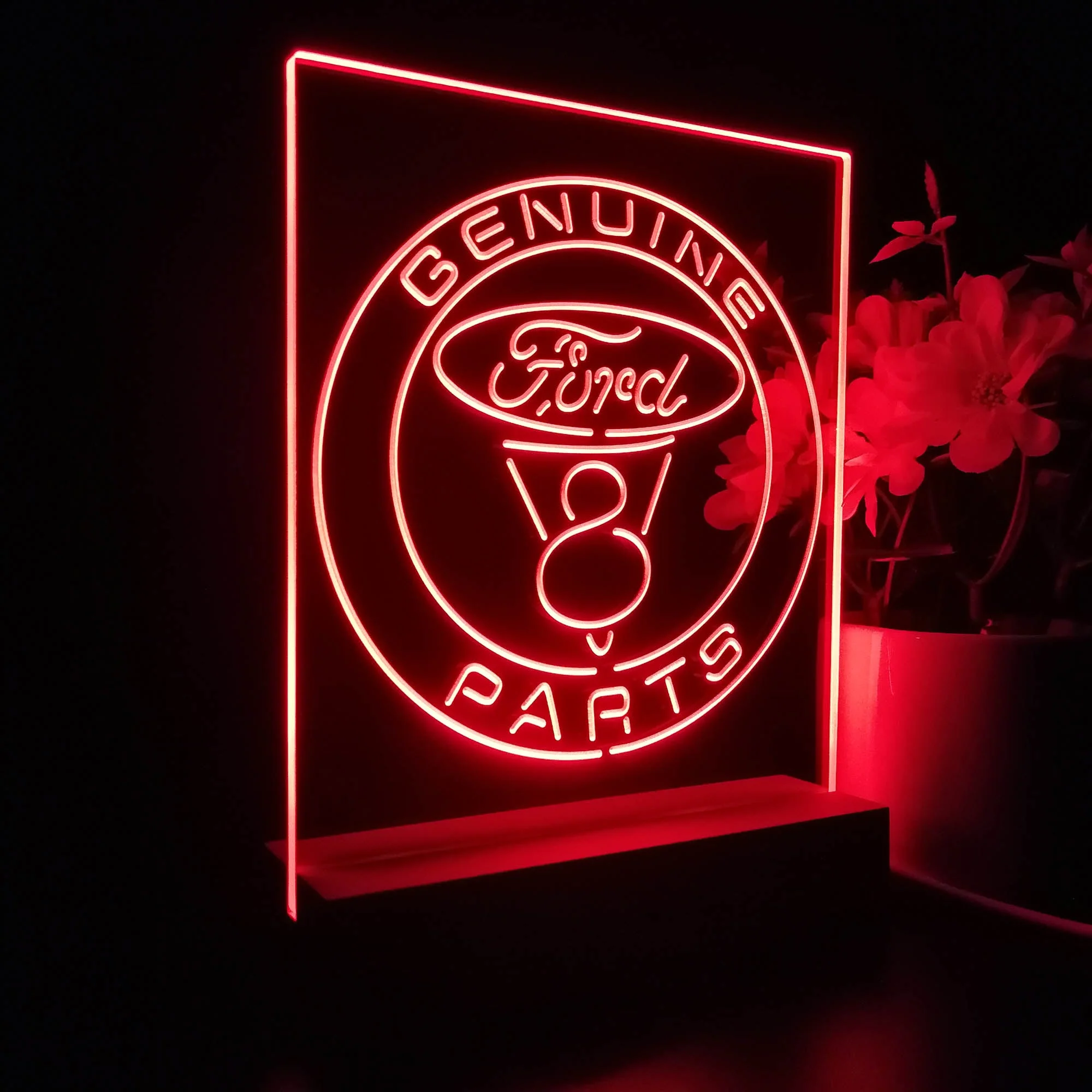 Genuine Ford Parts V8 3D Illusion Night Light Desk Lamp - Image 7