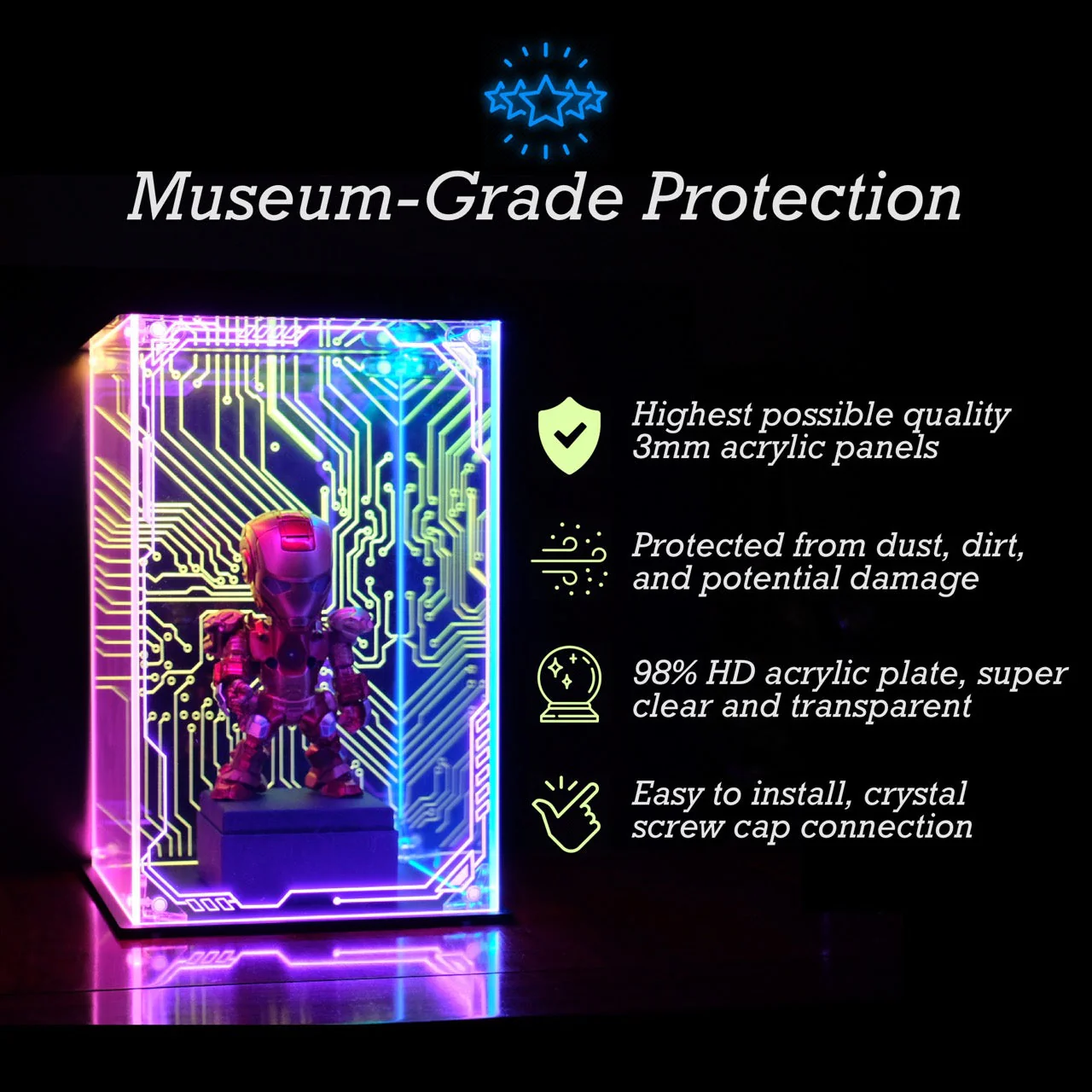Geometric Mount LED Display Case for Diecast Scale Cars, Lego - Image 8