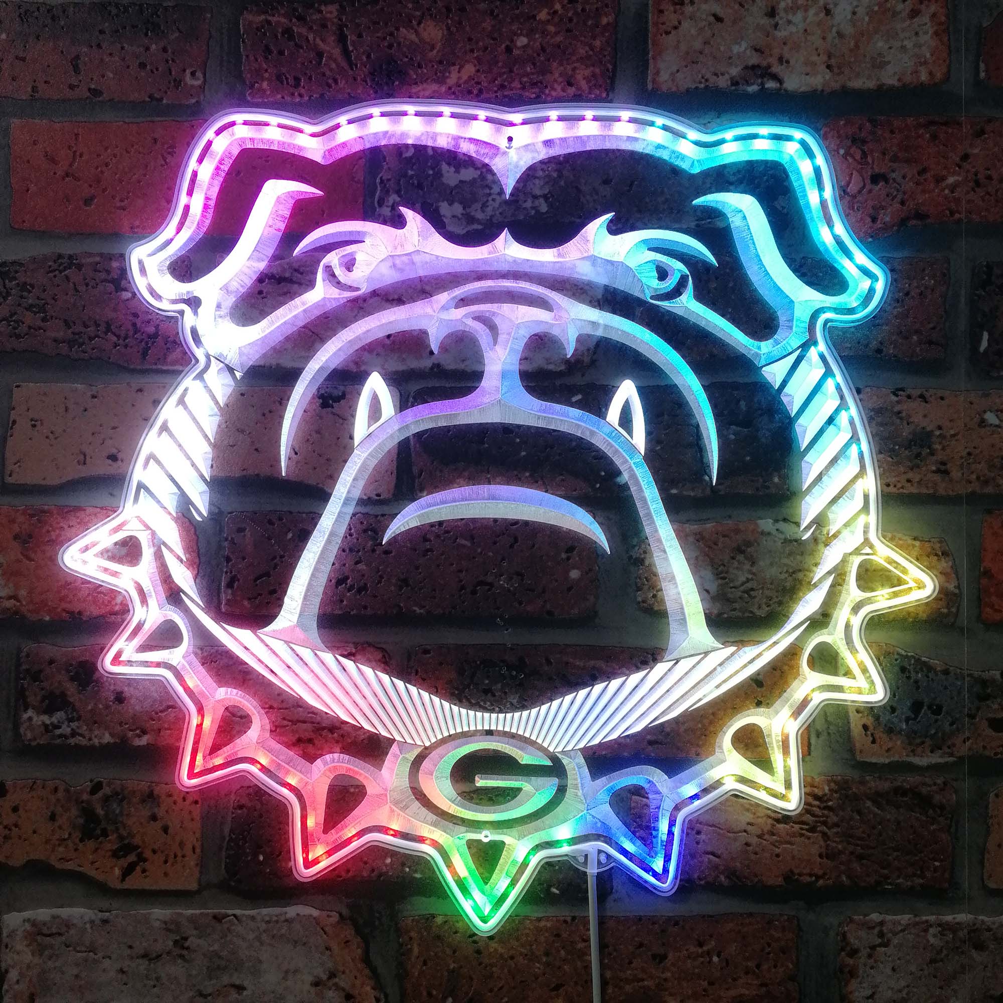 Georgia Bulldogs Neon LED Sign with Dynamic RGB Colors