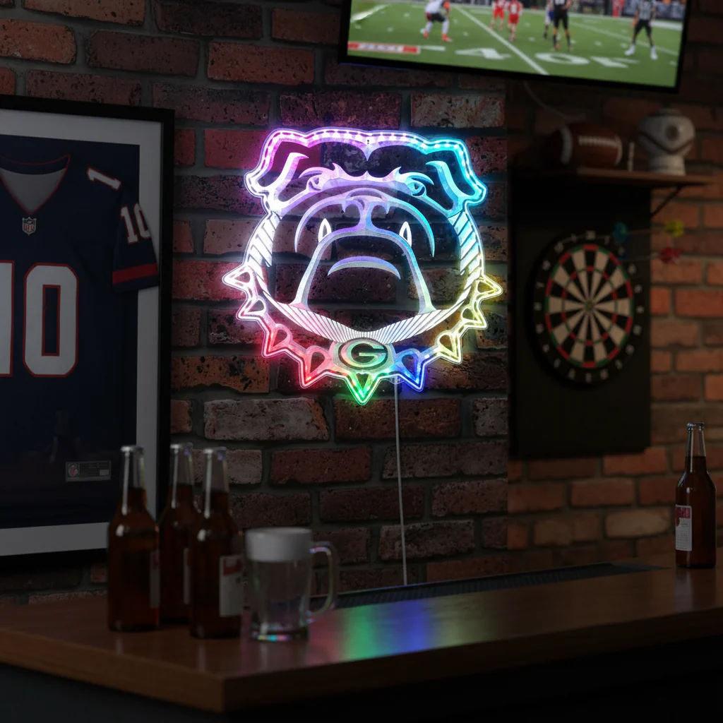 Georgia Bulldogs Neon LED Sign with Dynamic RGB Colors - Image 8