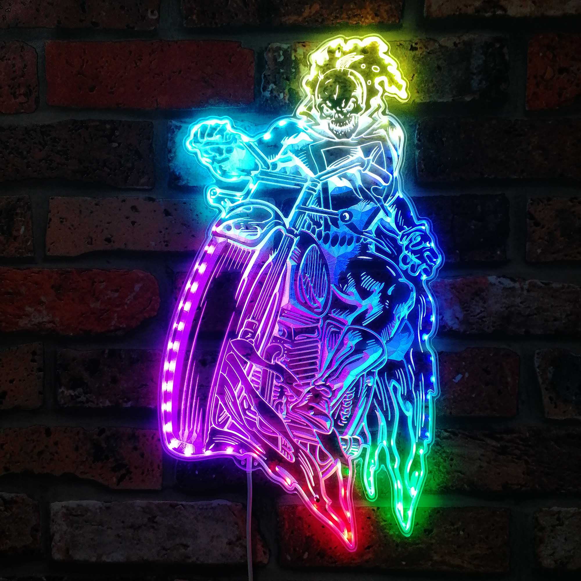 Ghost Rider Marvels Neon LED Sign with Dynamic RGB Colors